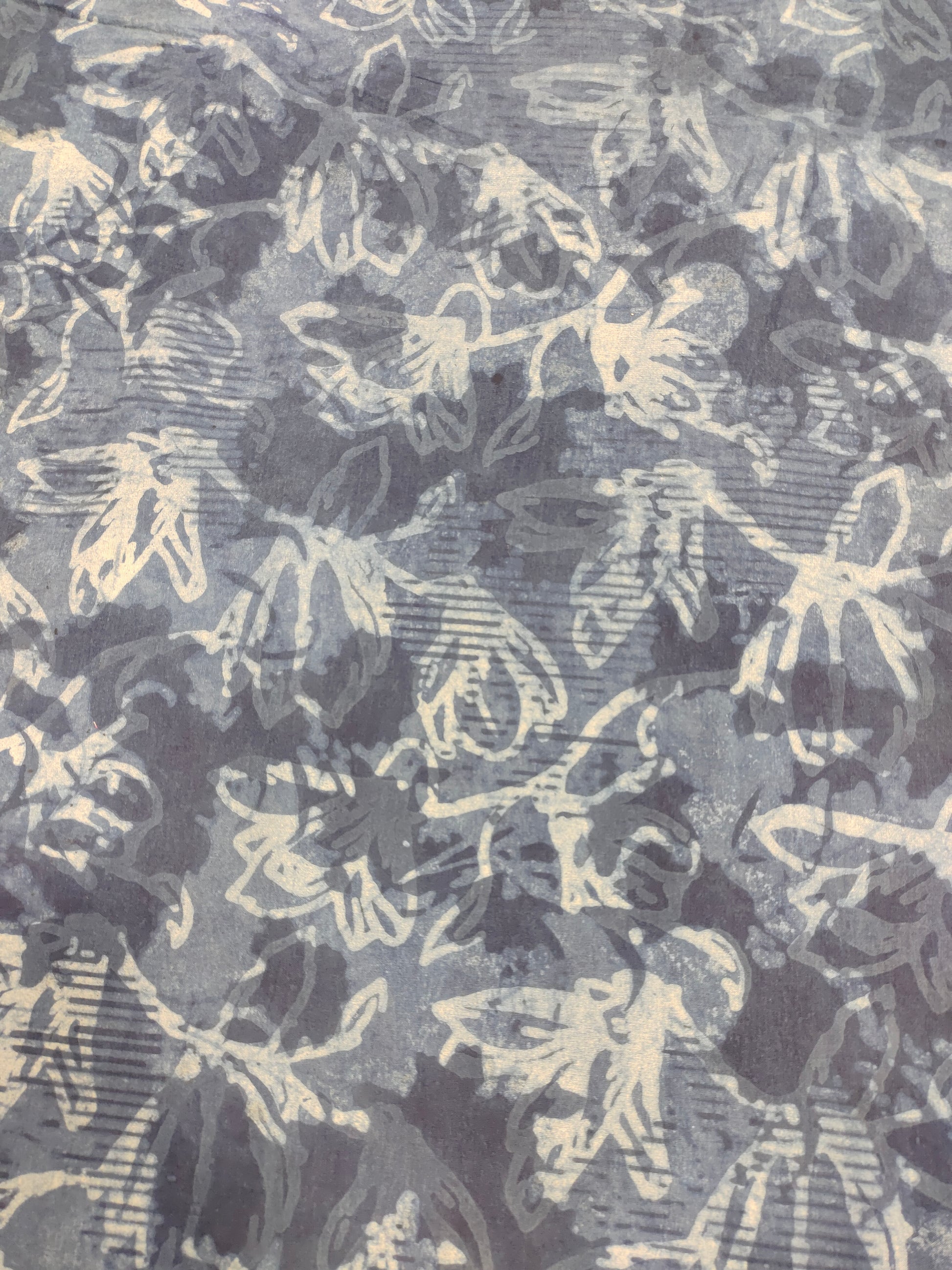 Indigo floral shadow print
