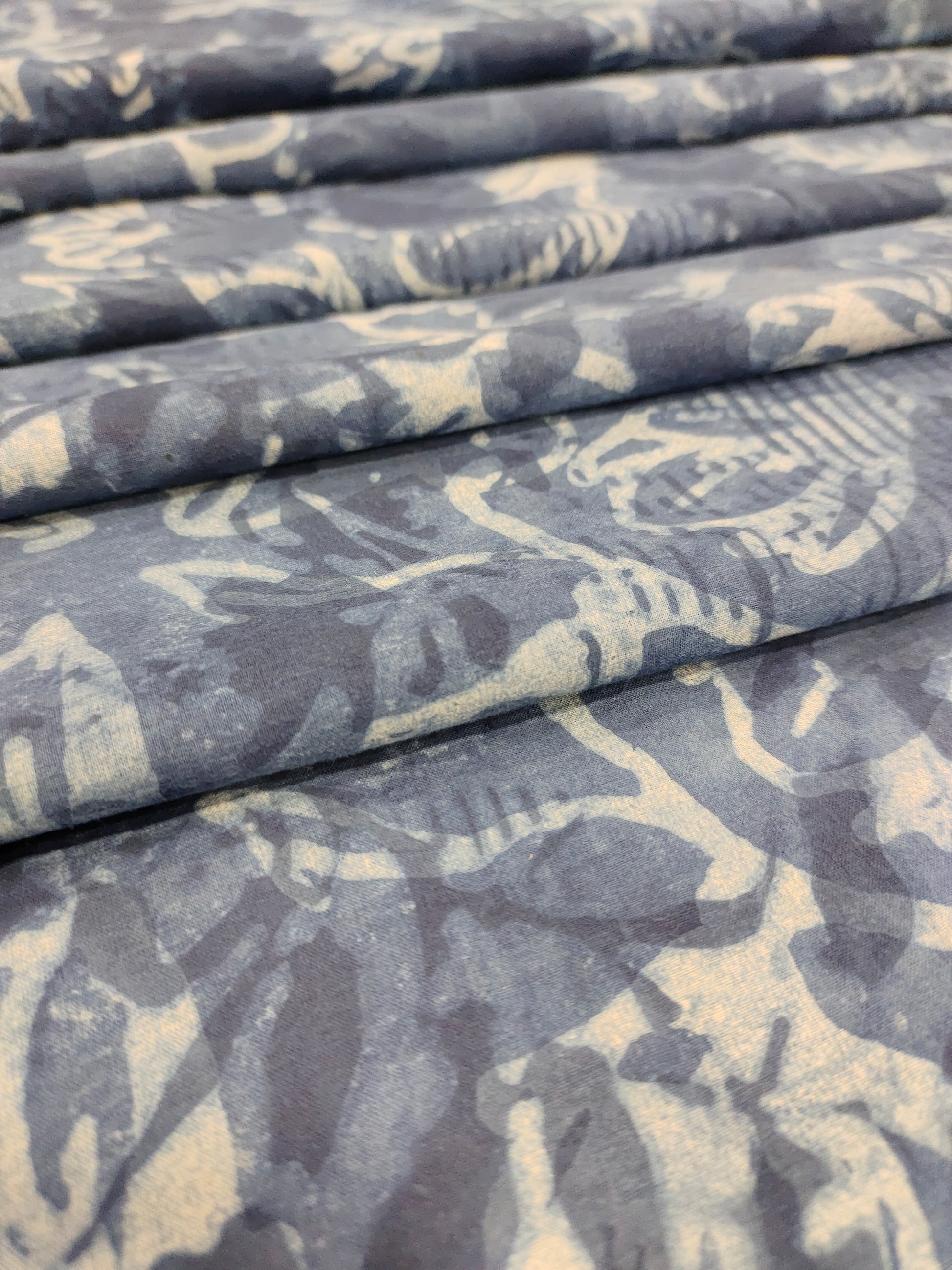 Indigo floral shadow print