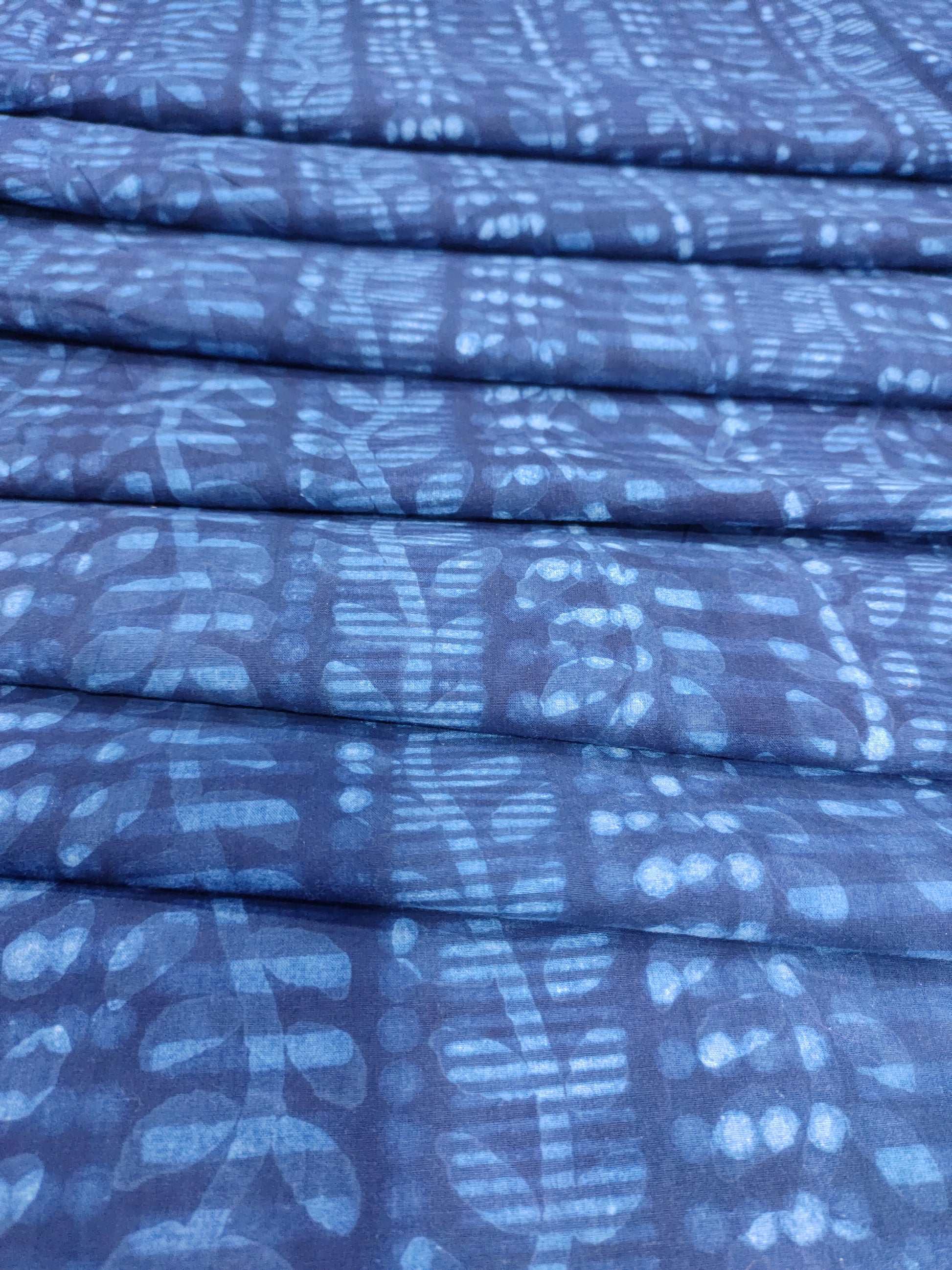 Indigo with shadow print