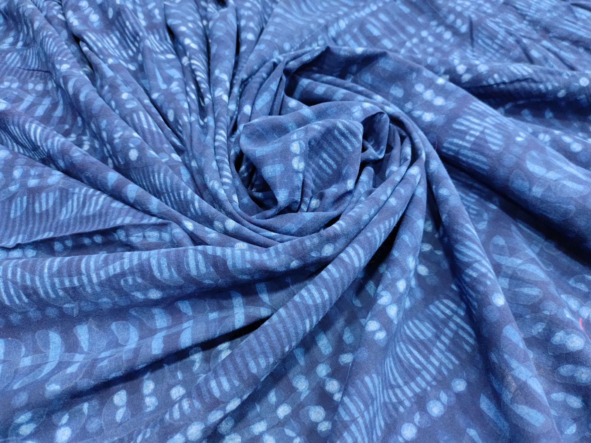 Indigo with shadow print