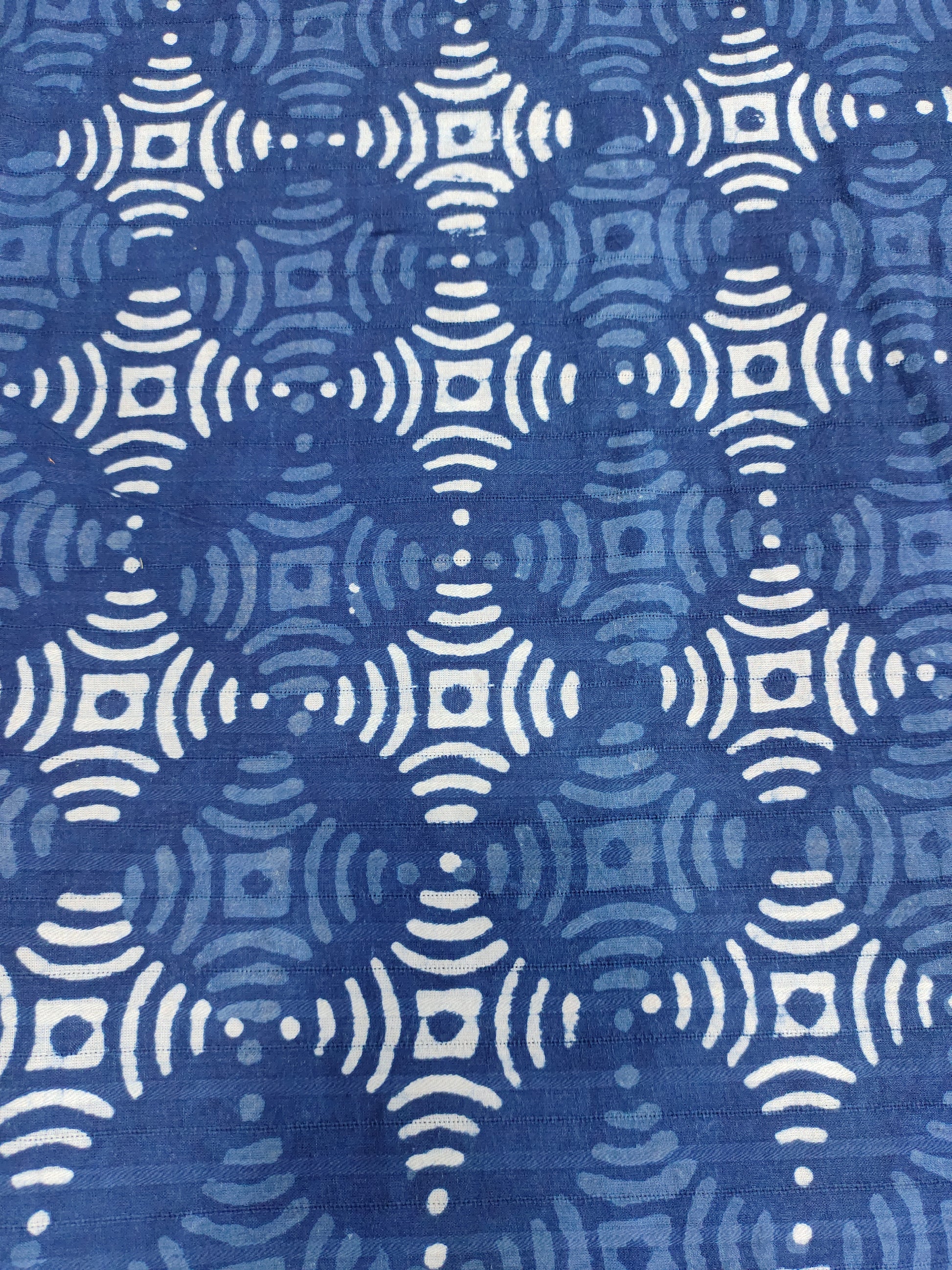 indigo with white & blue motifs
