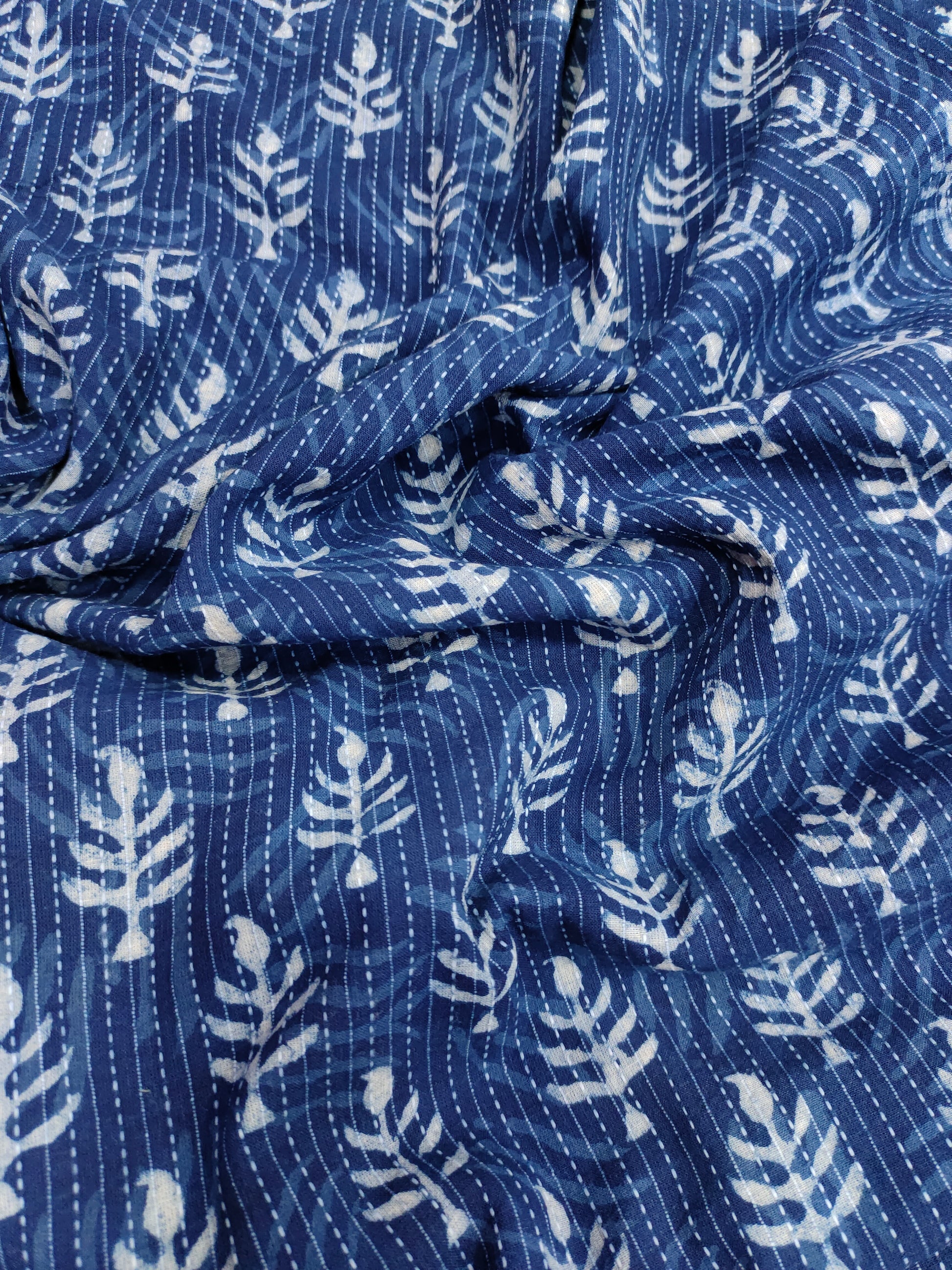 Indigo with katha work