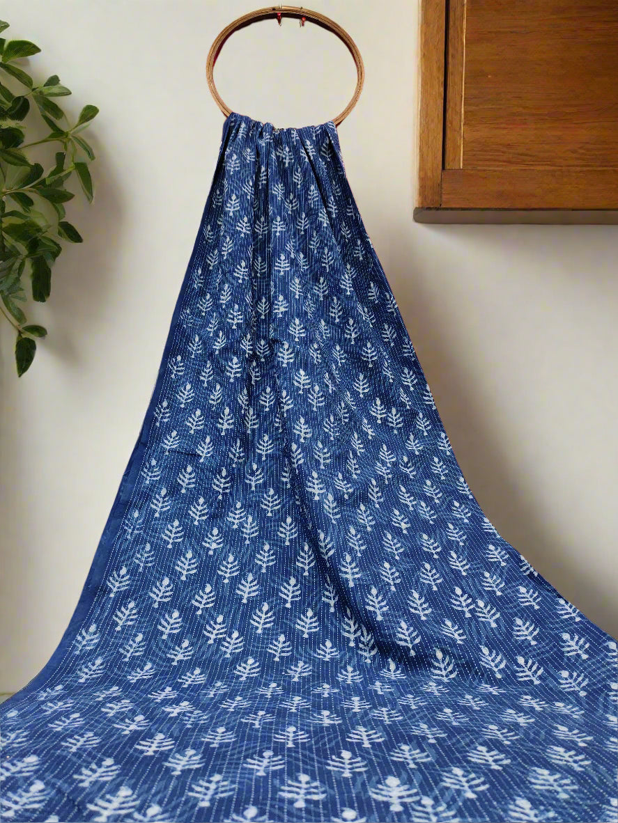 Indigo with katha work