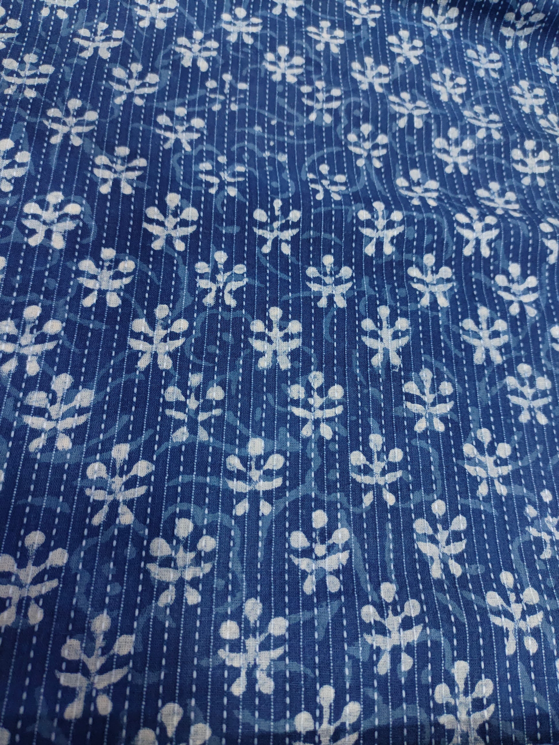 Indigo with katha fabric