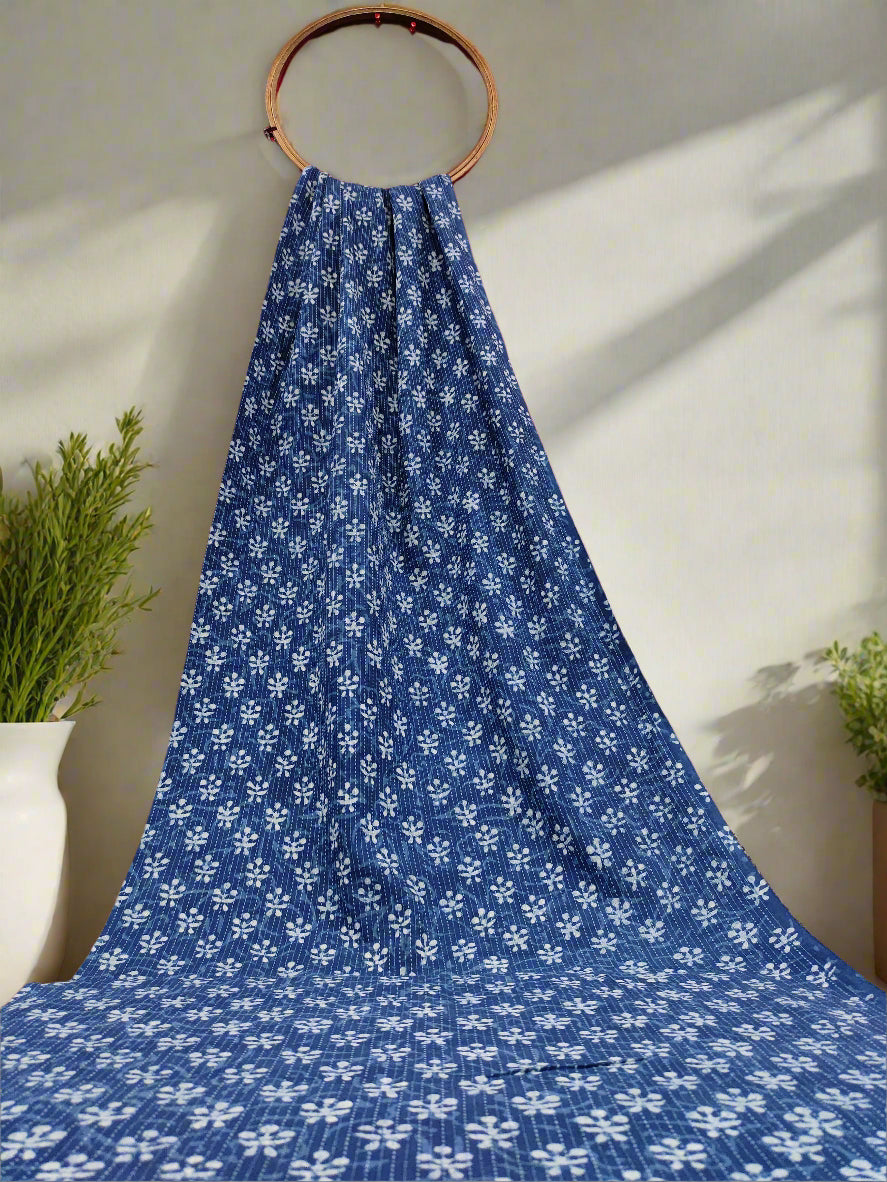 Indigo with katha fabric