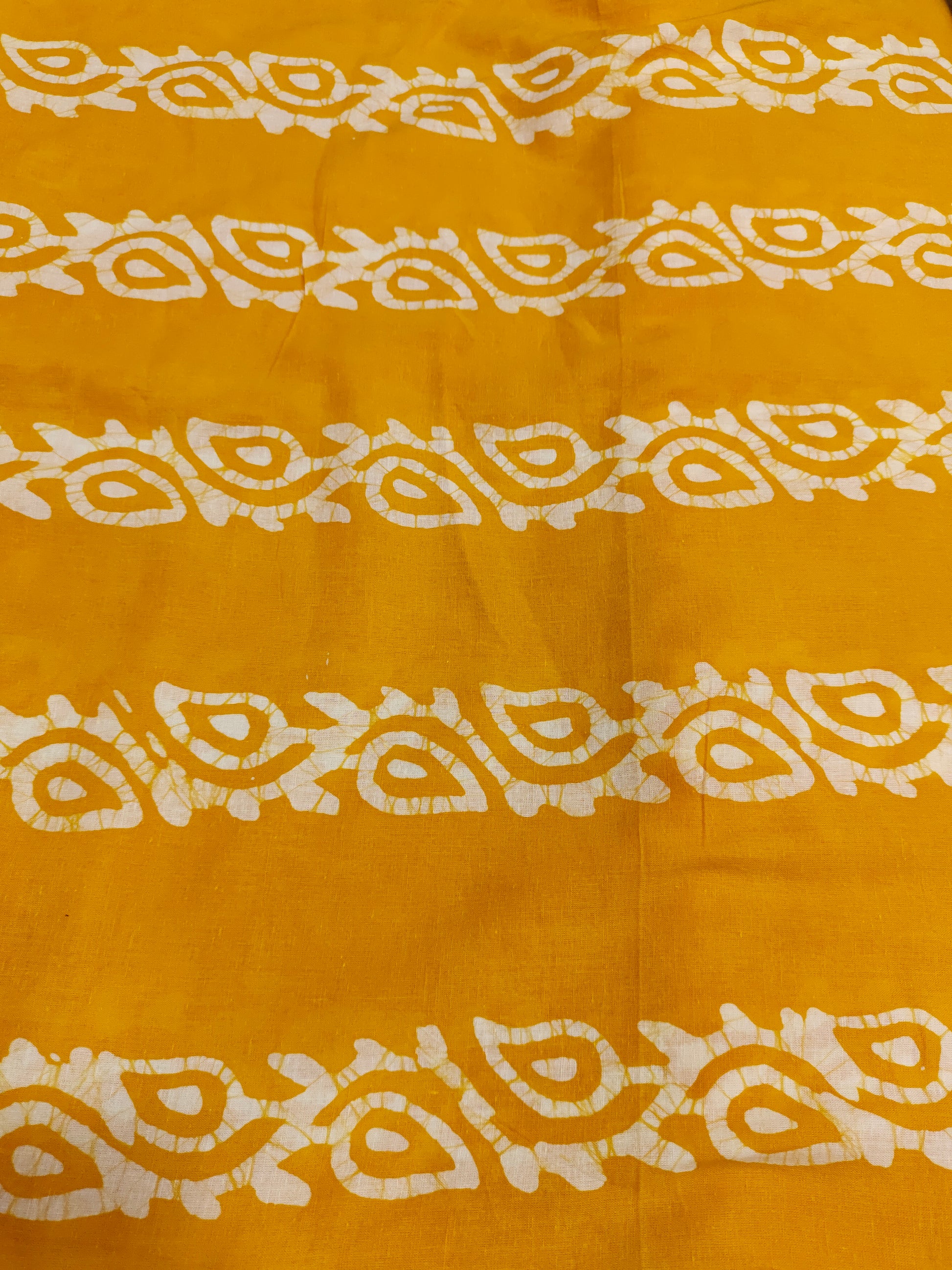Yellow with white Cotton batiq