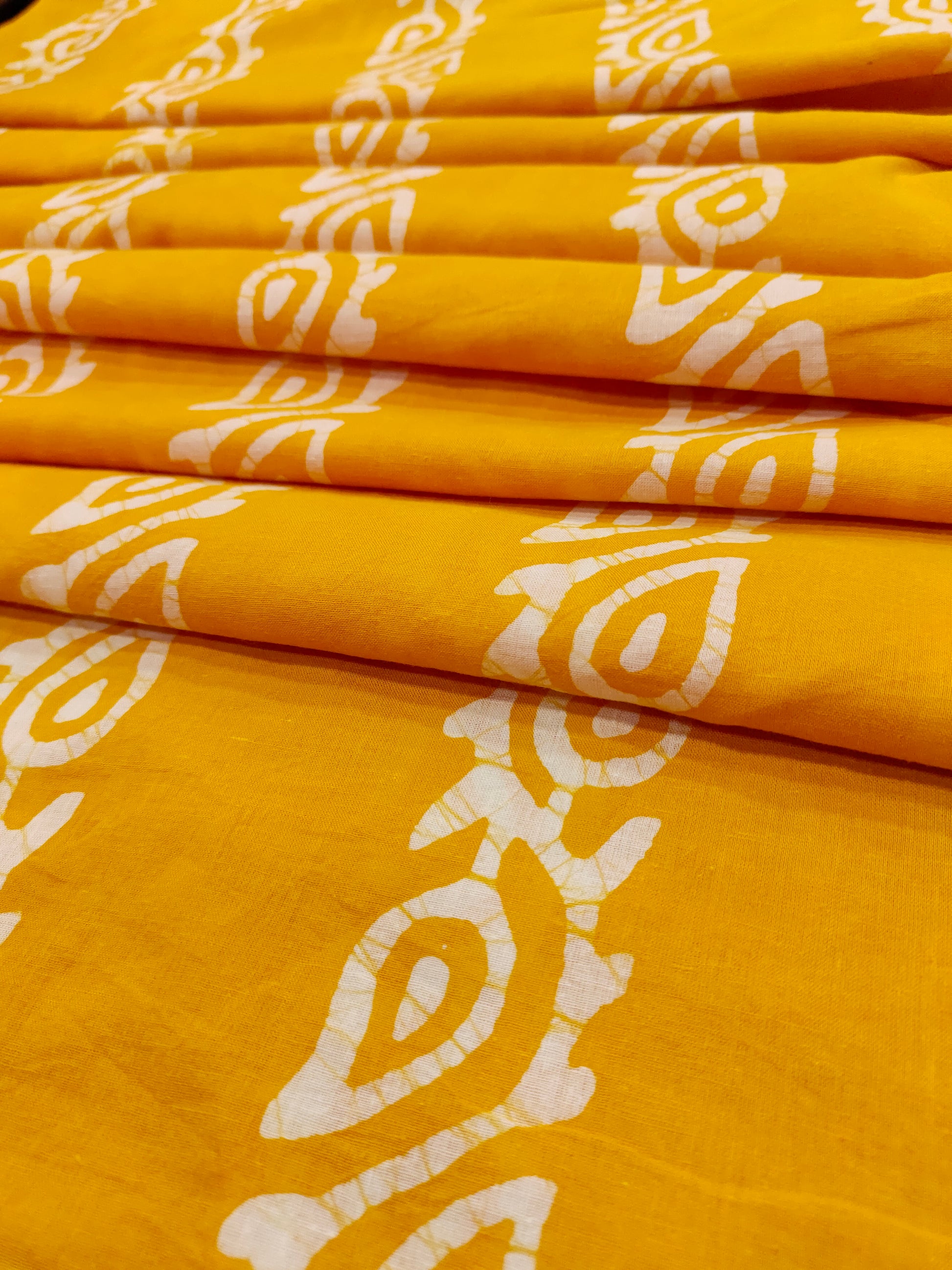Yellow with white Cotton batiq