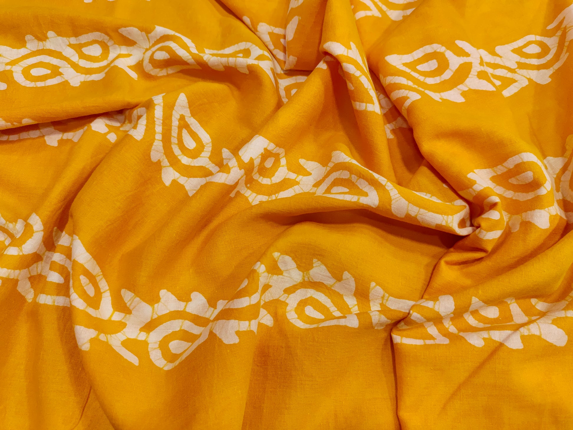 Yellow with white Cotton batiq