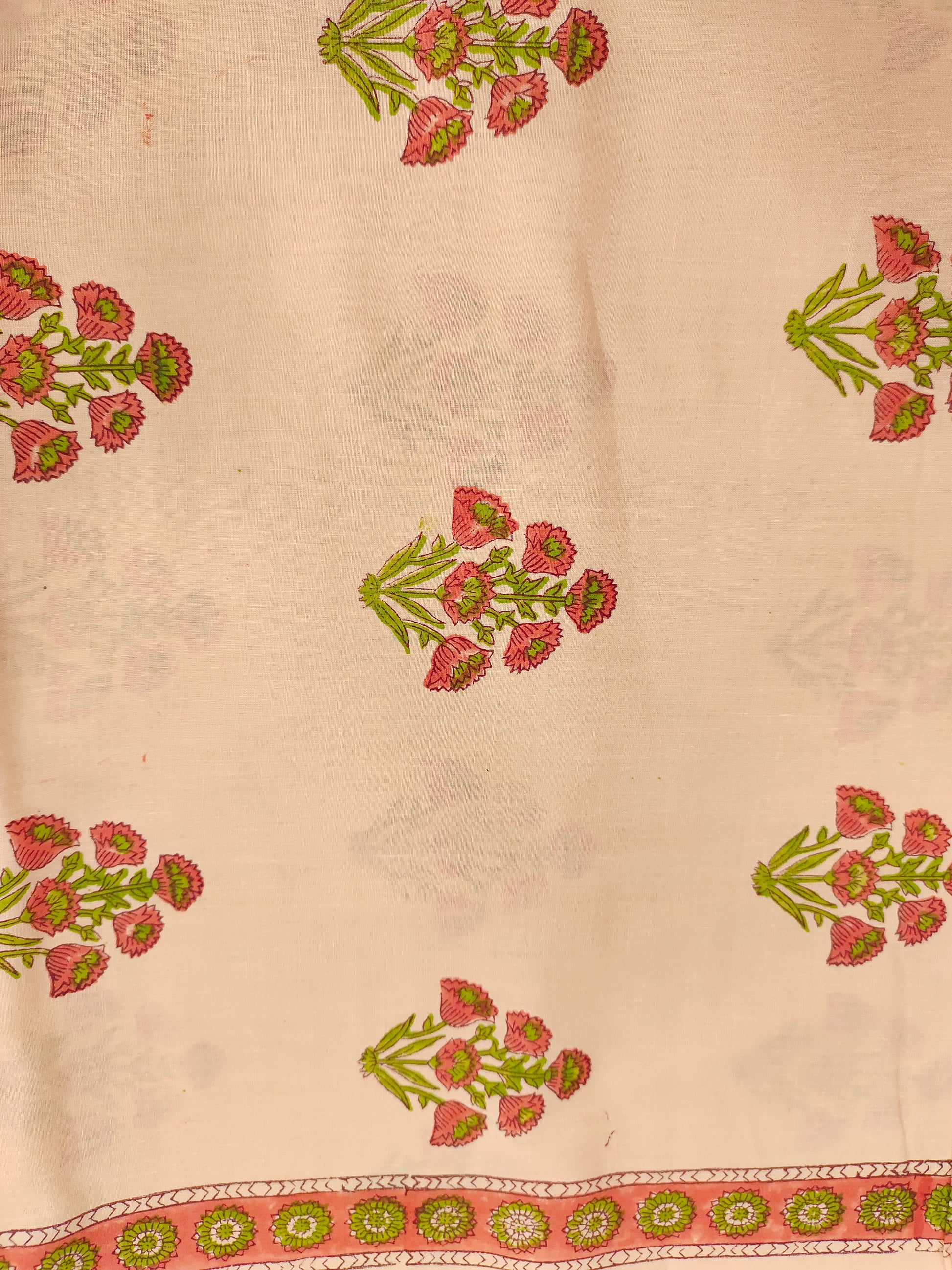 light peach handblock print