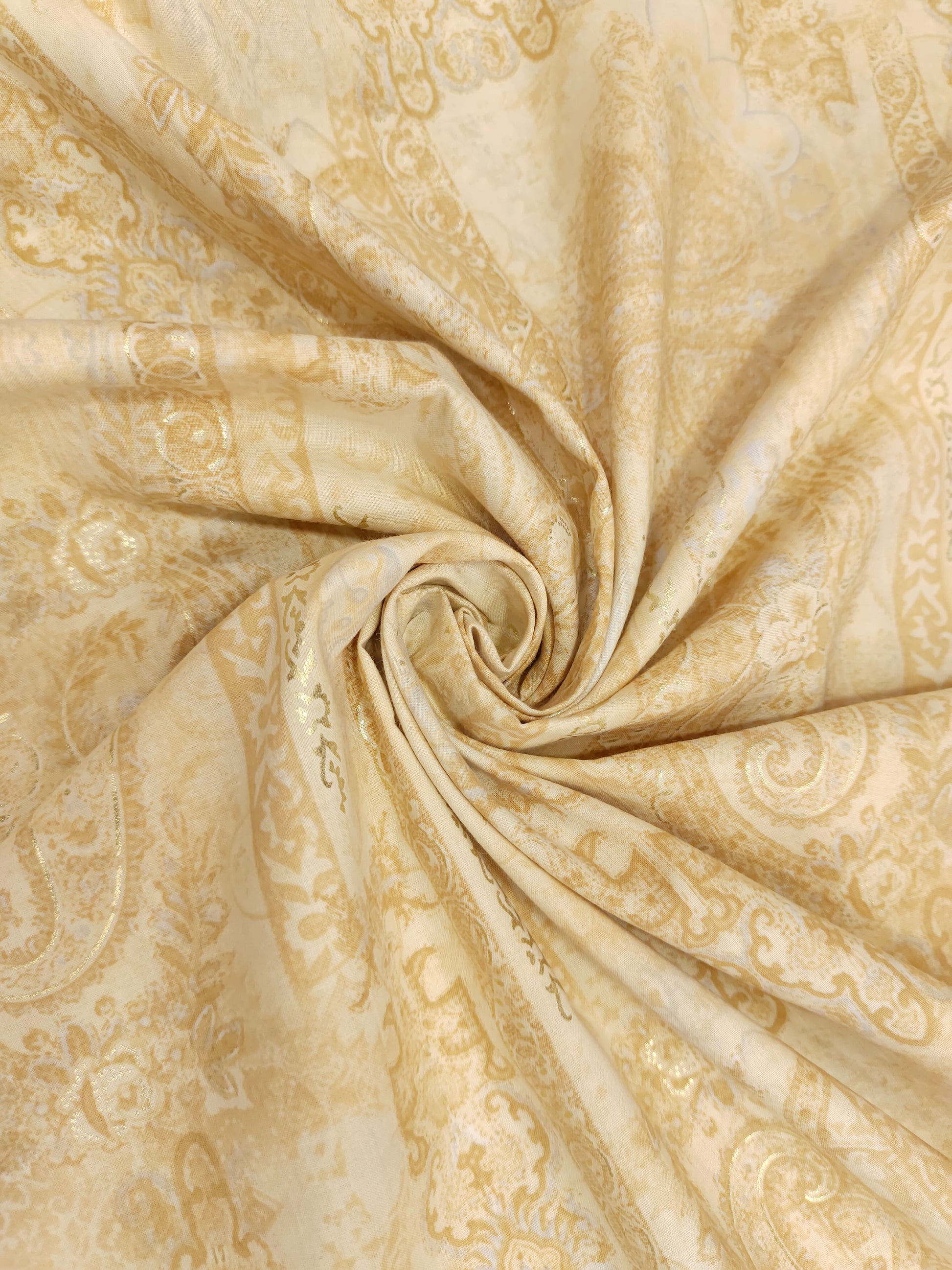Beige with pasley with the gold finish