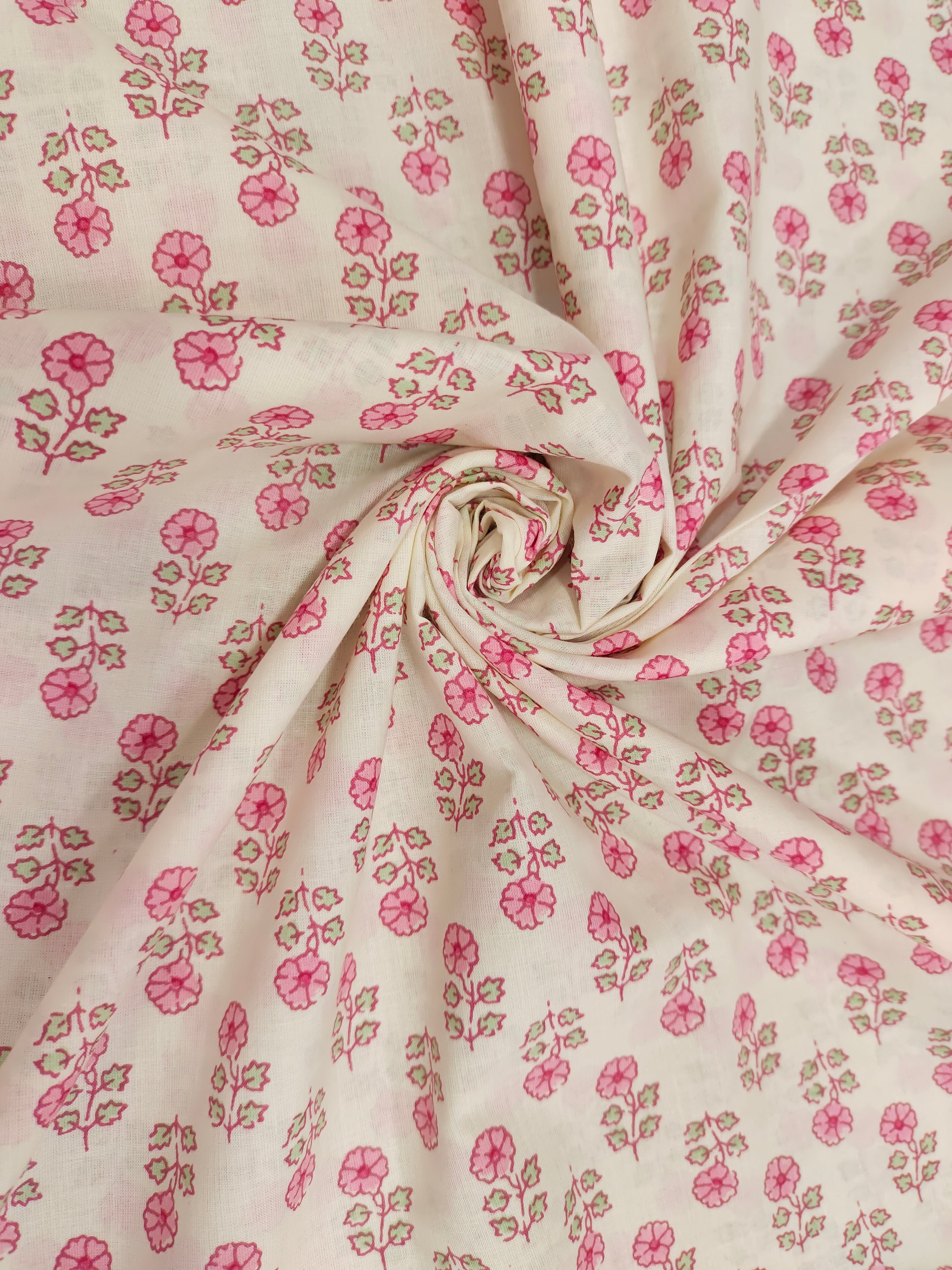 Cotton screen print with small flowers all over