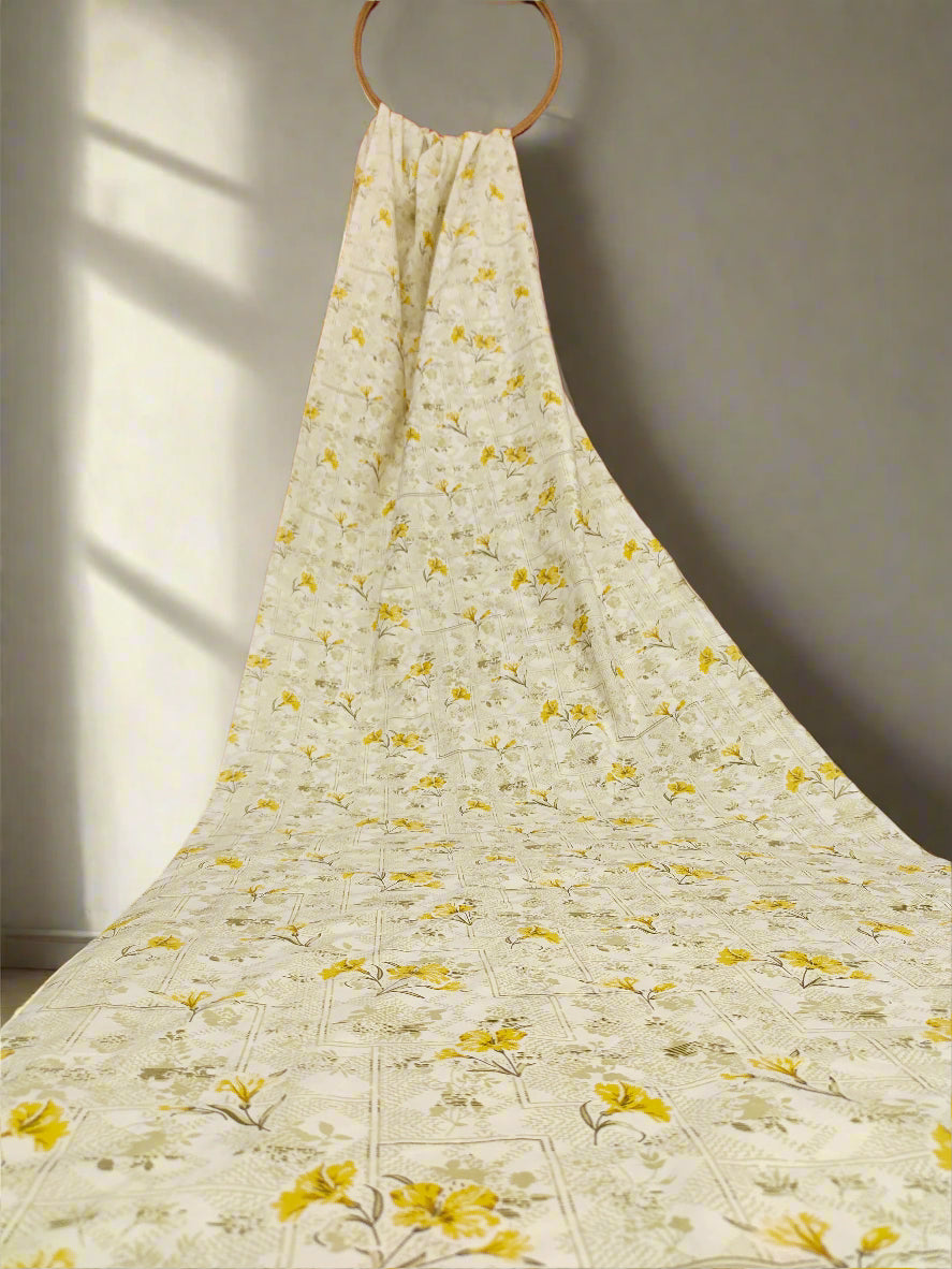 cream base with yellow flowers