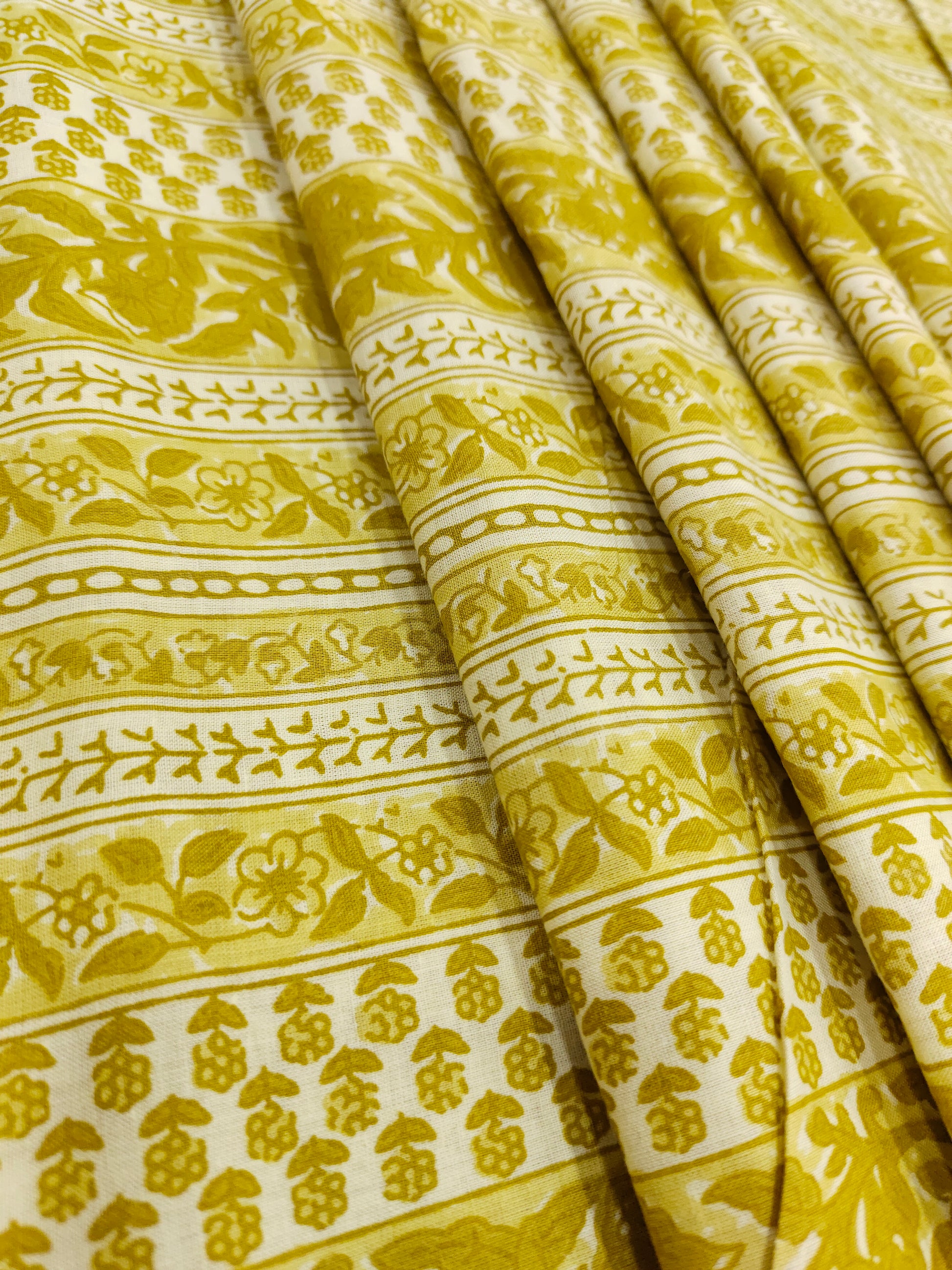 Mehandi floral stripes cotton screen print