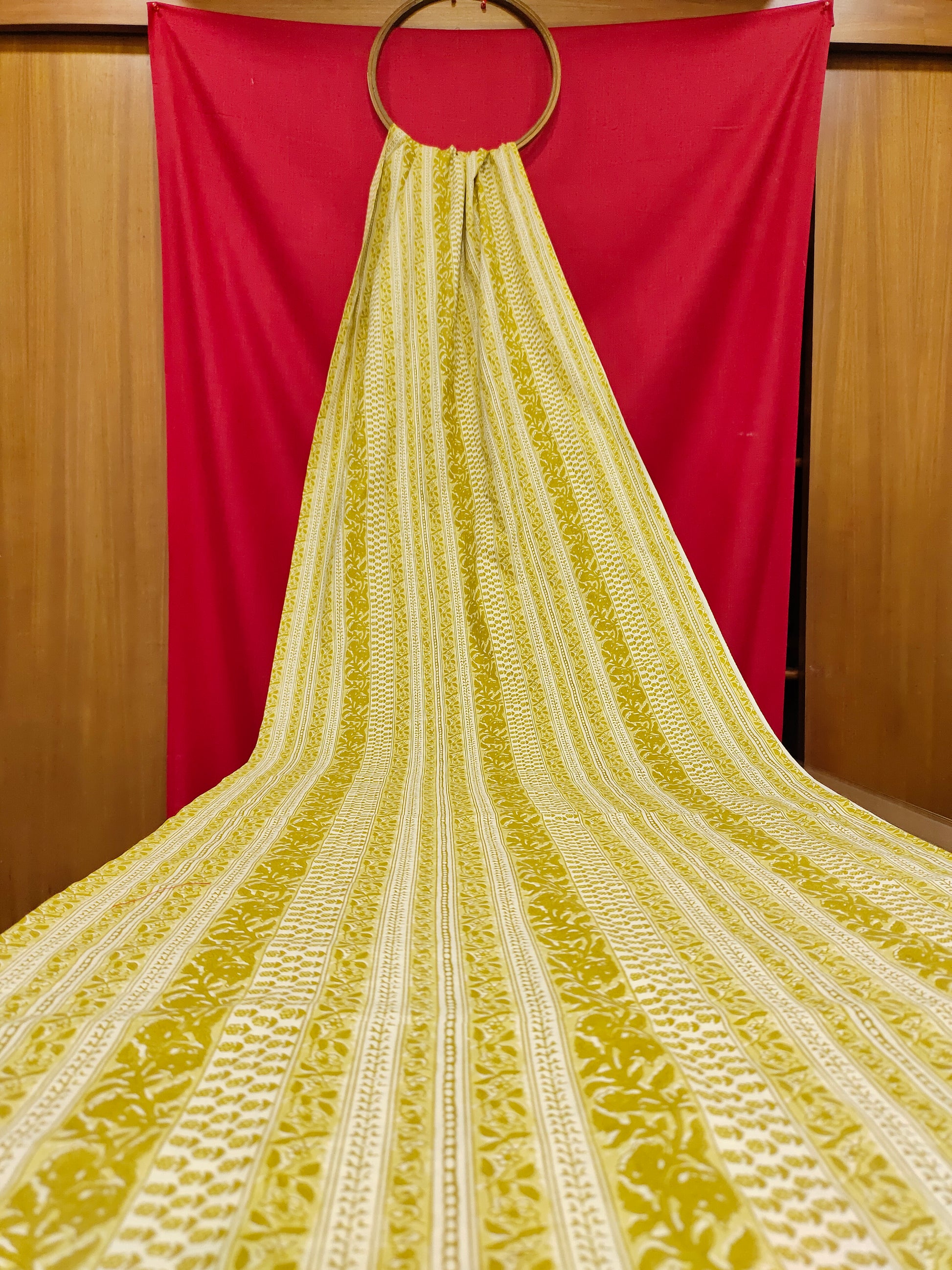 Mehandi floral stripes cotton screen print