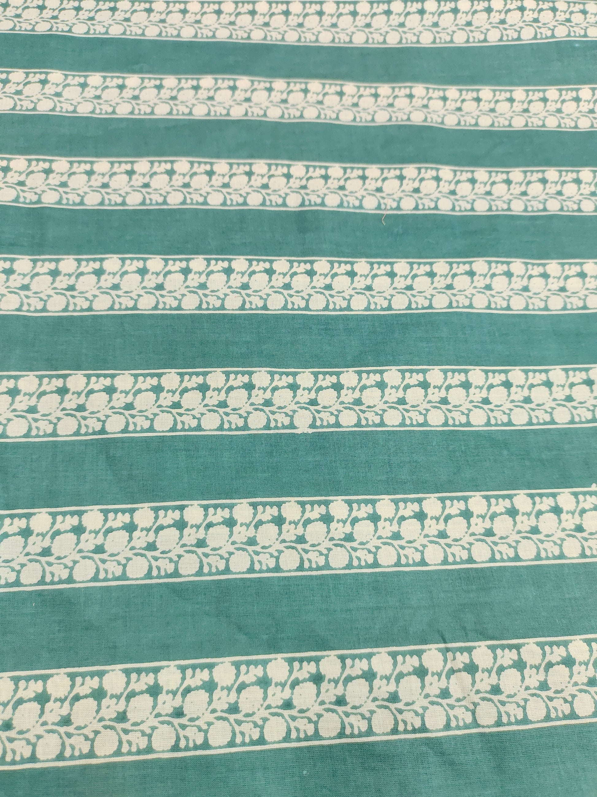 Plain & floral stripes cotton screen print