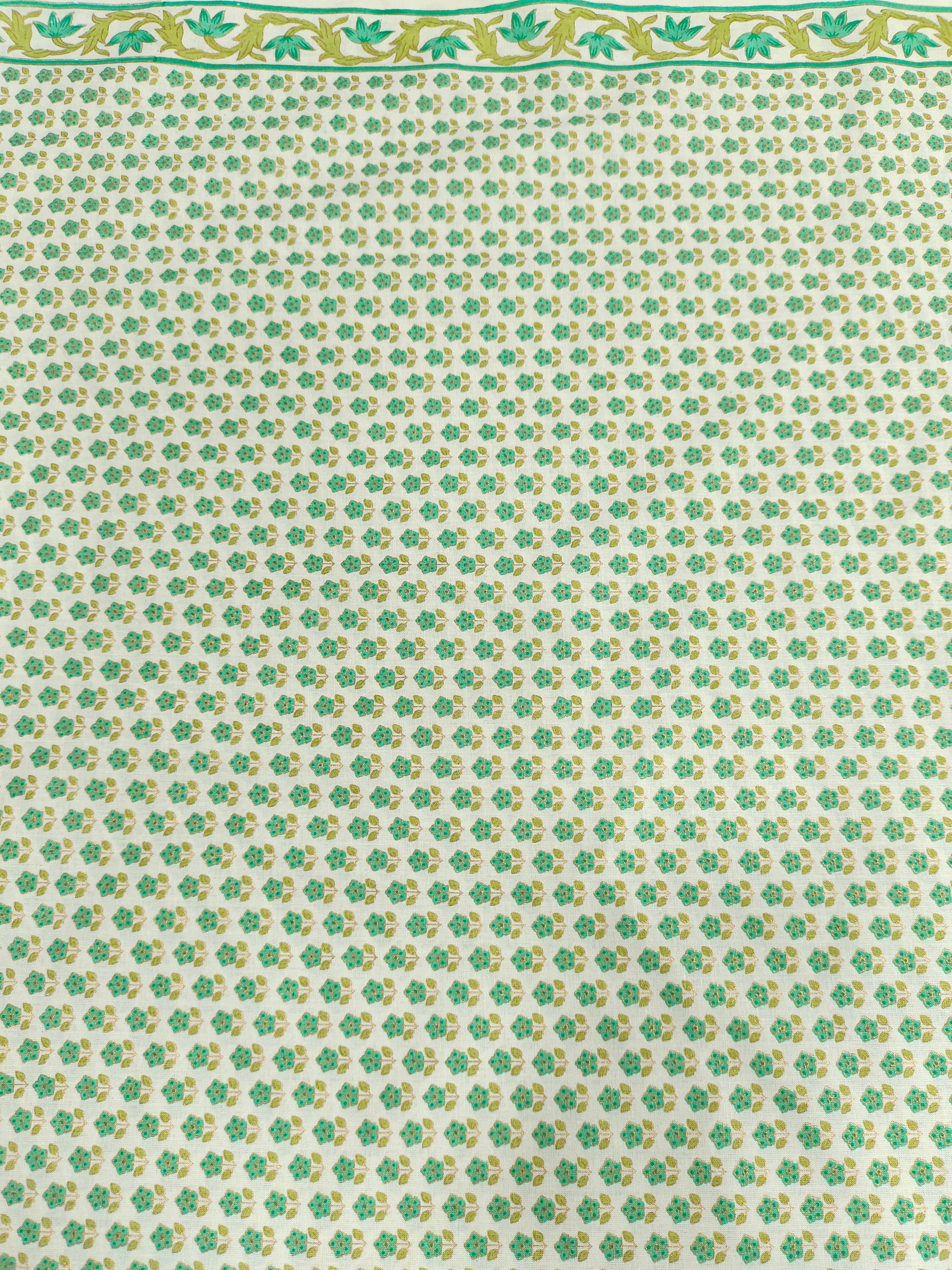 Cotton handblock print with gold foile