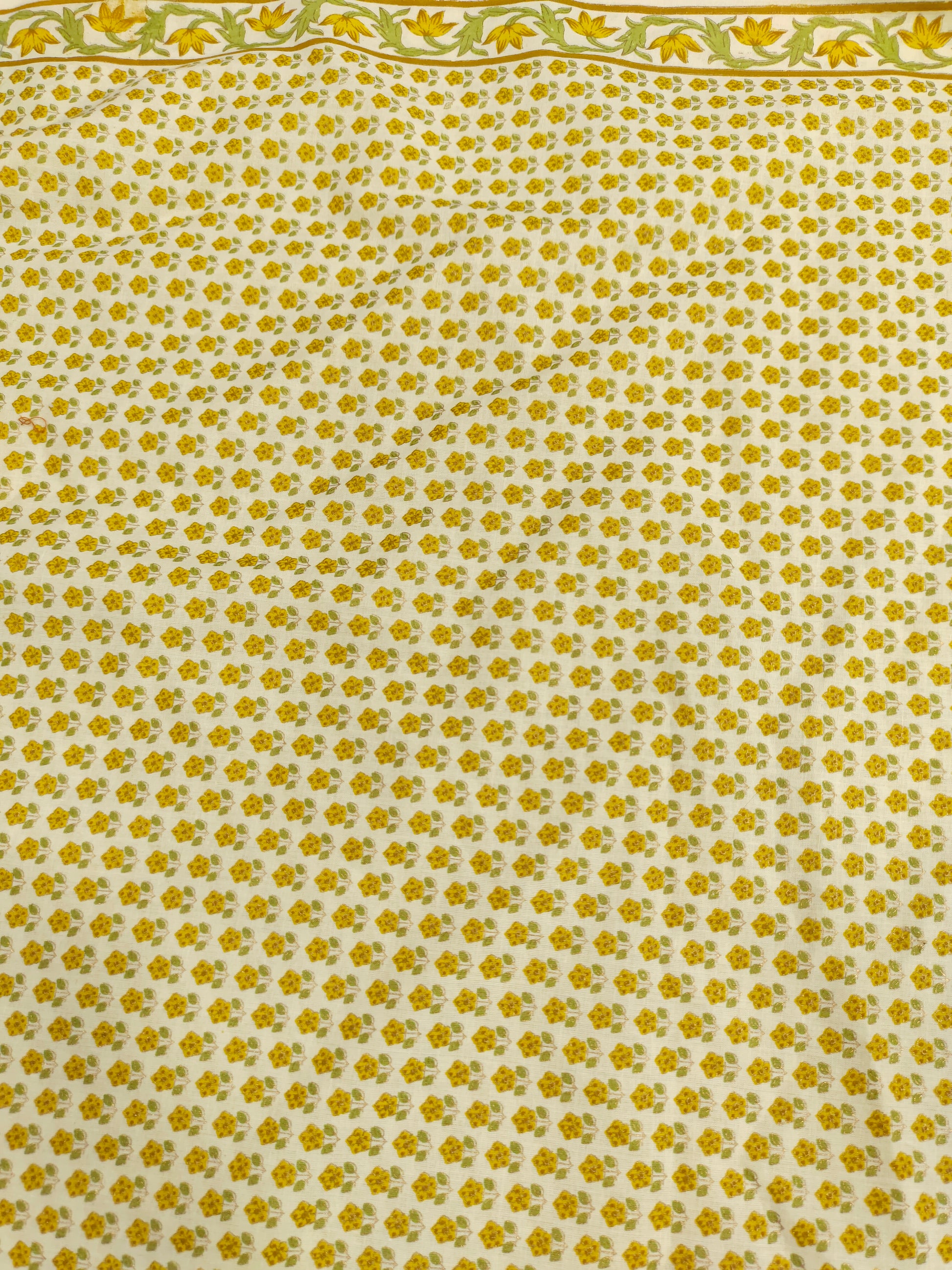 Yellow small floral with little bit of gold with border