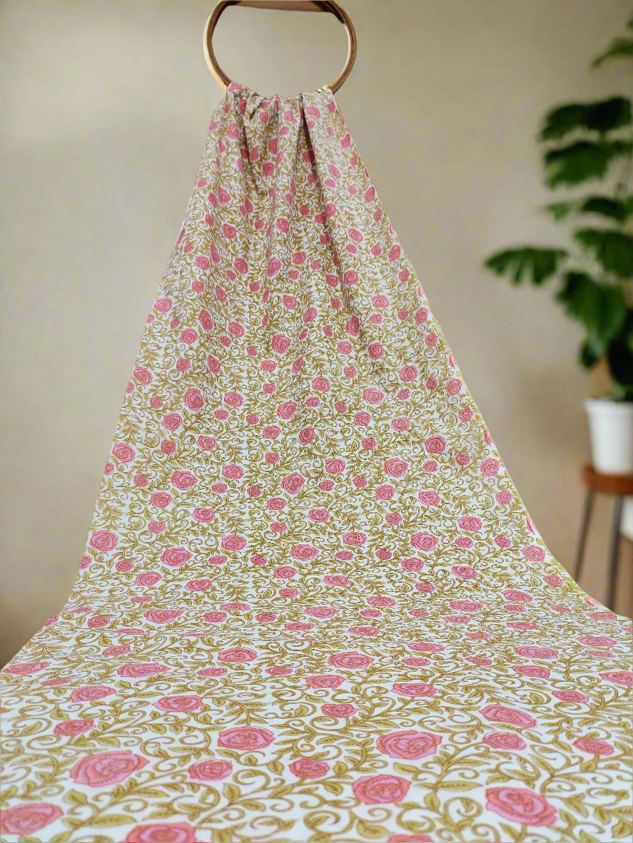 off white base with all over cotton screen print