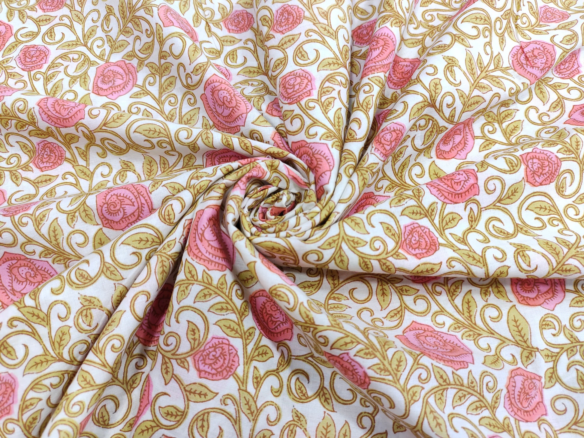 off white base with all over cotton screen print