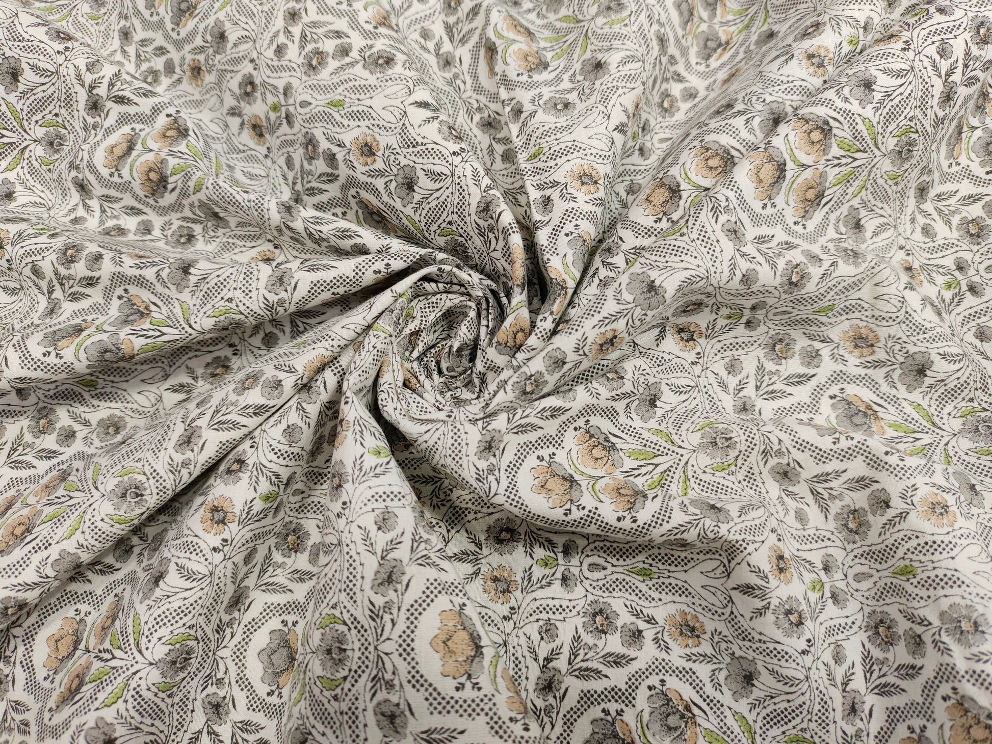 mill cotton digital print with border