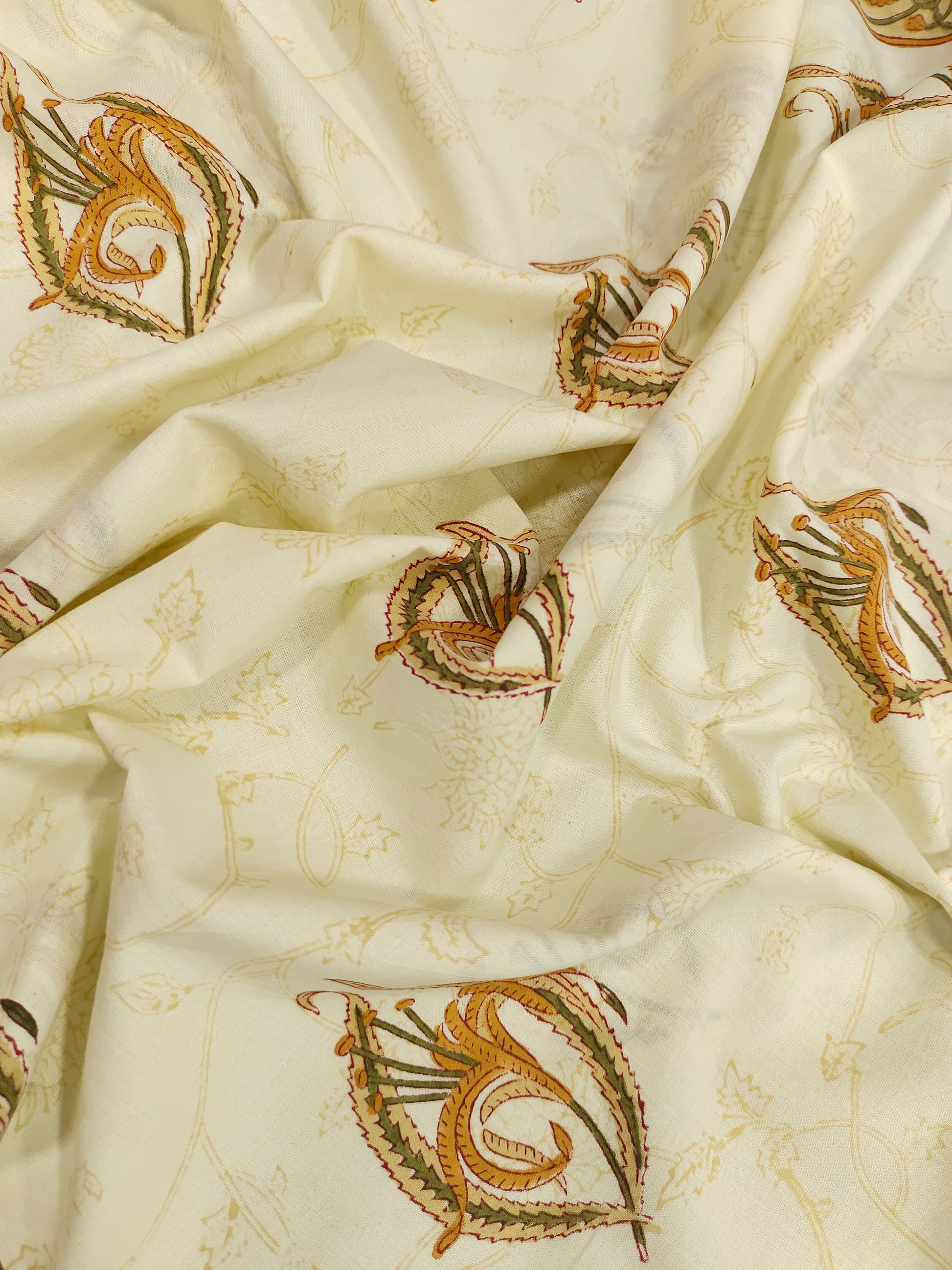 Soft cotton shadow handblock print with border