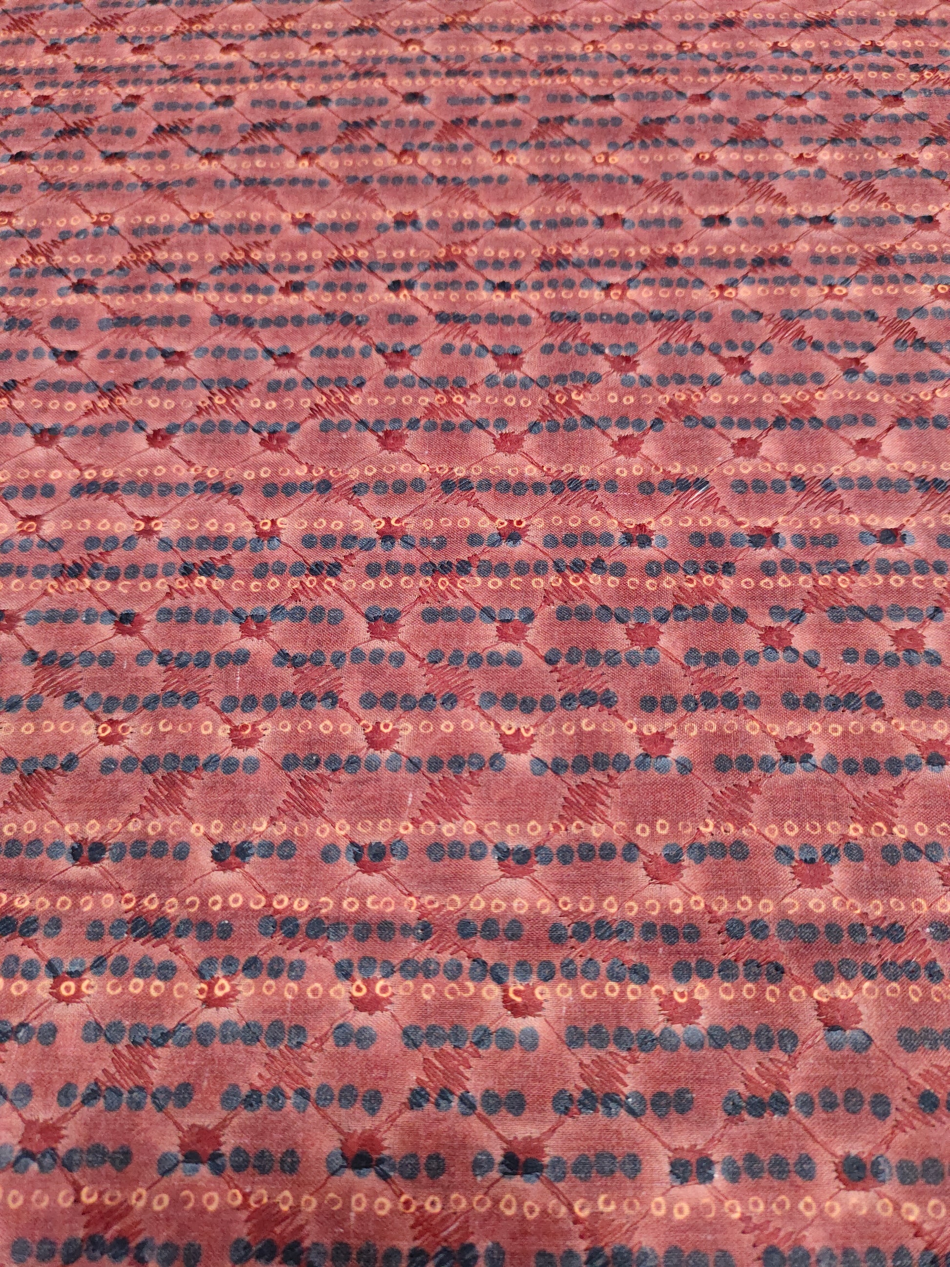 Digital print embroidered fabric