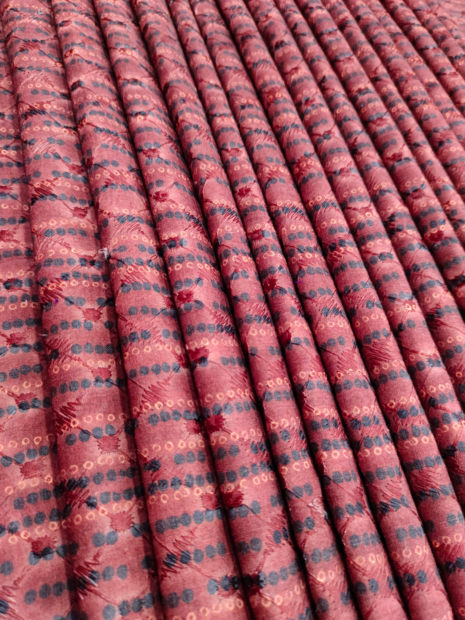 Digital print embroidered fabric