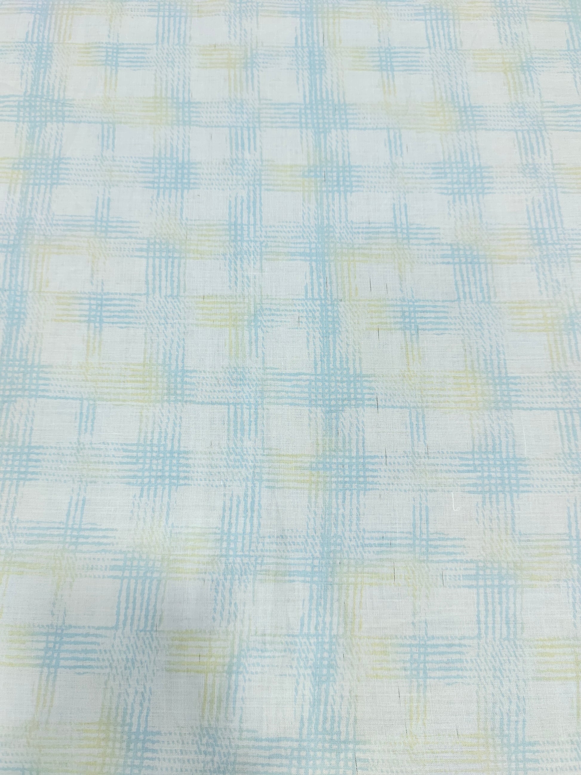 Blue malai cotton fabric with digital print