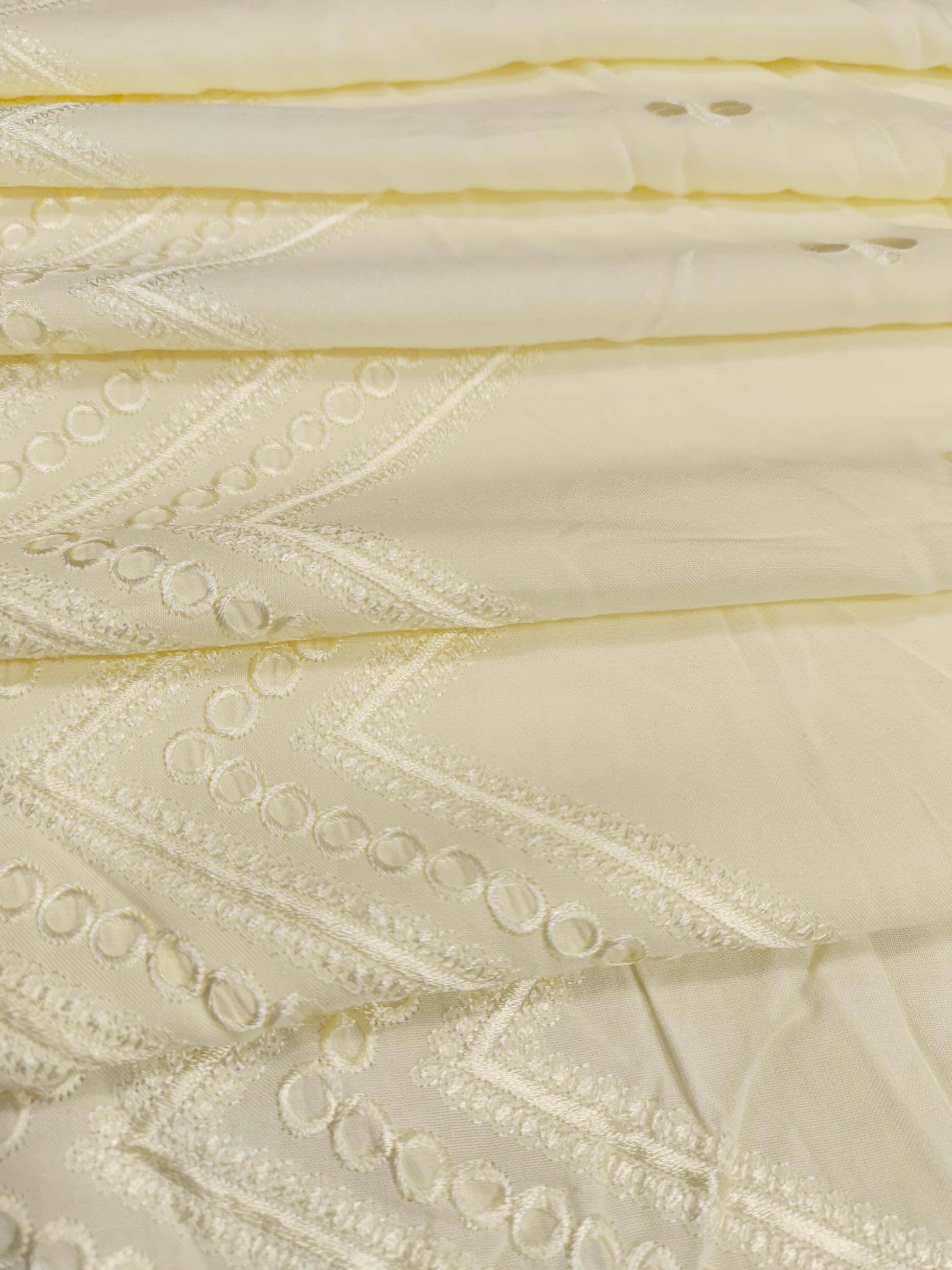 Cream Rayon daman embroidery