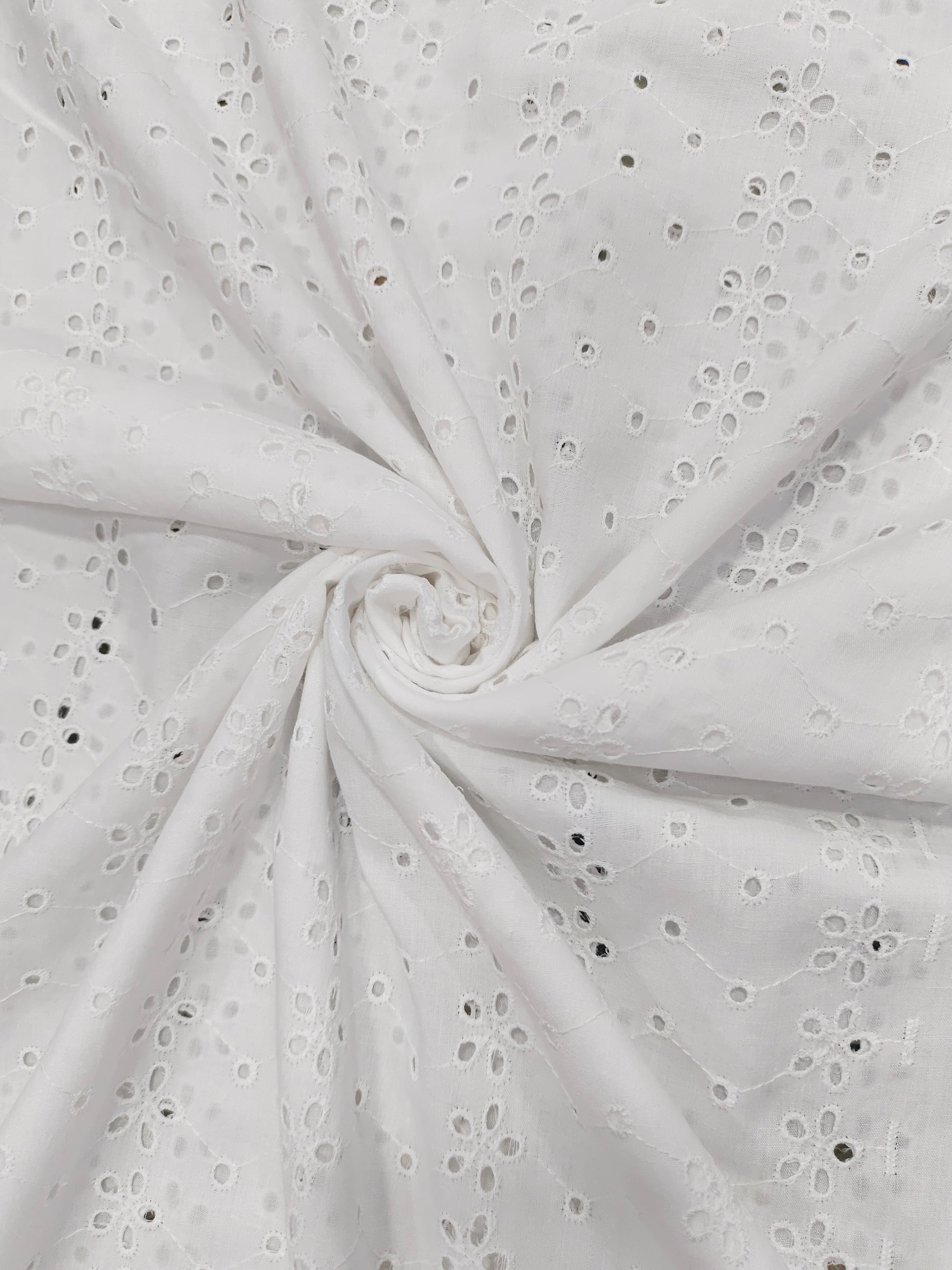 OffWhite cotton fabric cut work embroidery