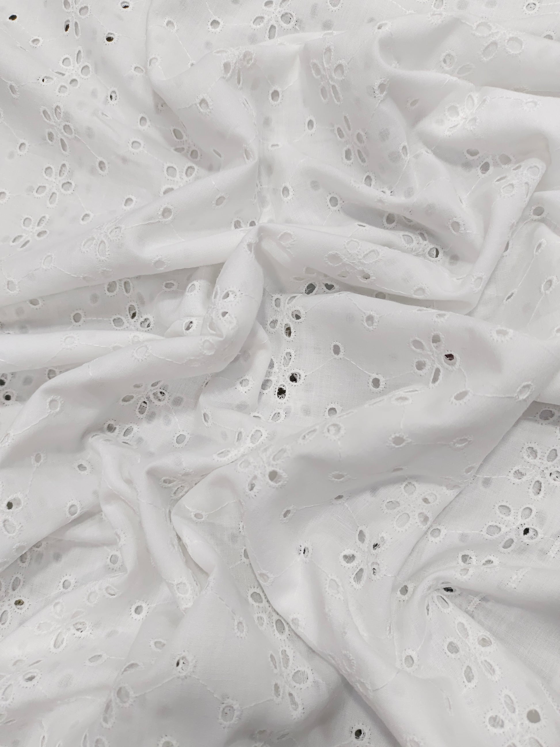 OffWhite cotton fabric cut work embroidery