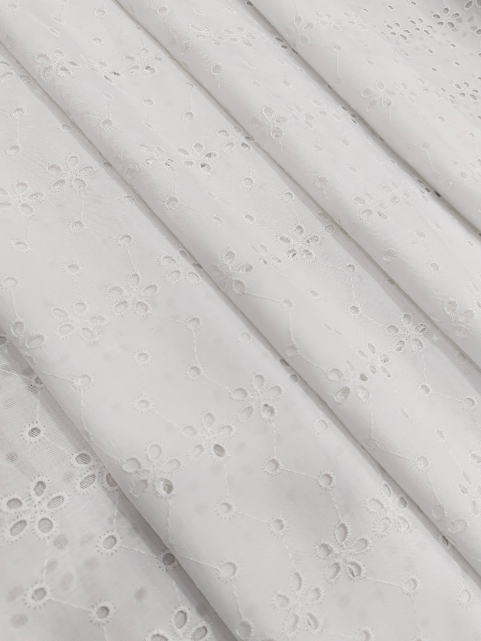 OffWhite cotton fabric cut work embroidery