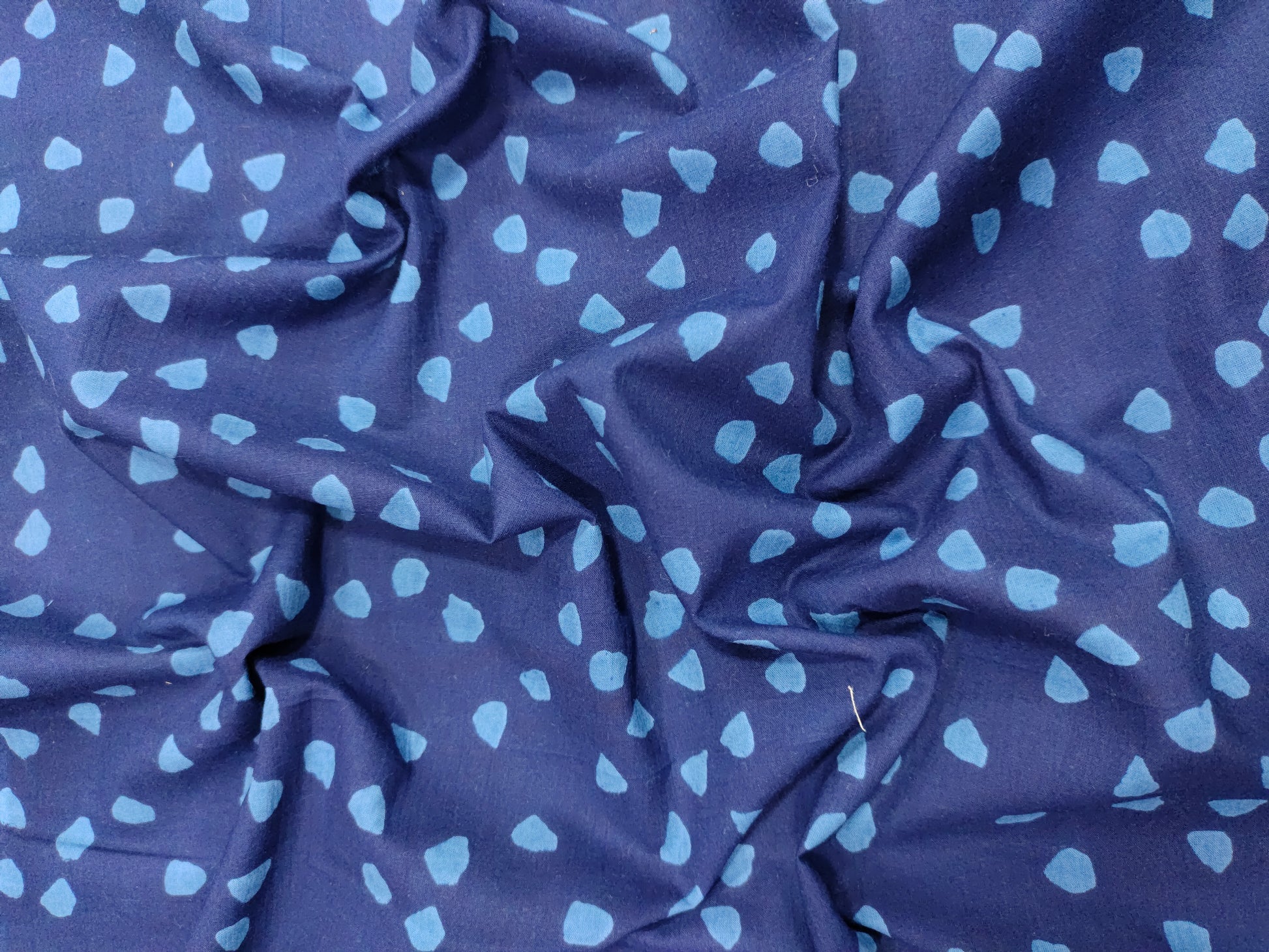 Navy with blue colour cotton Screen Print