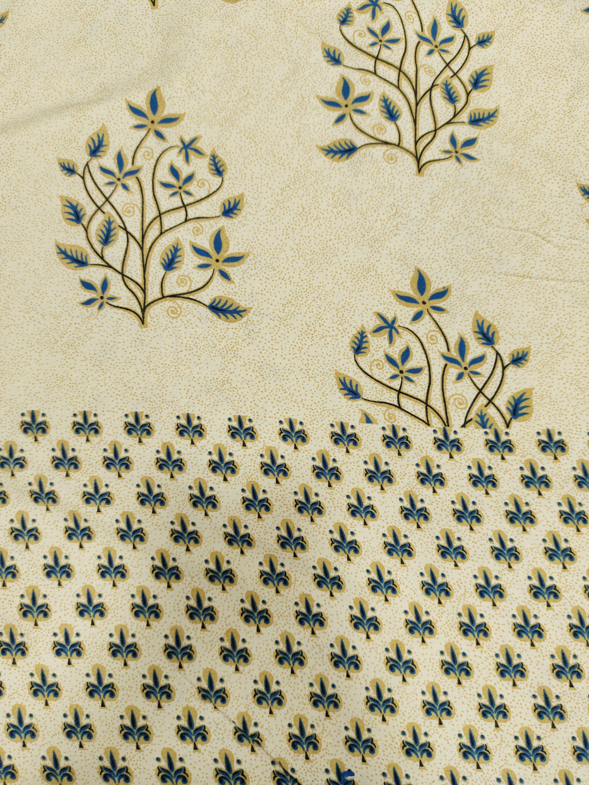Beige base with floral & daman motifs