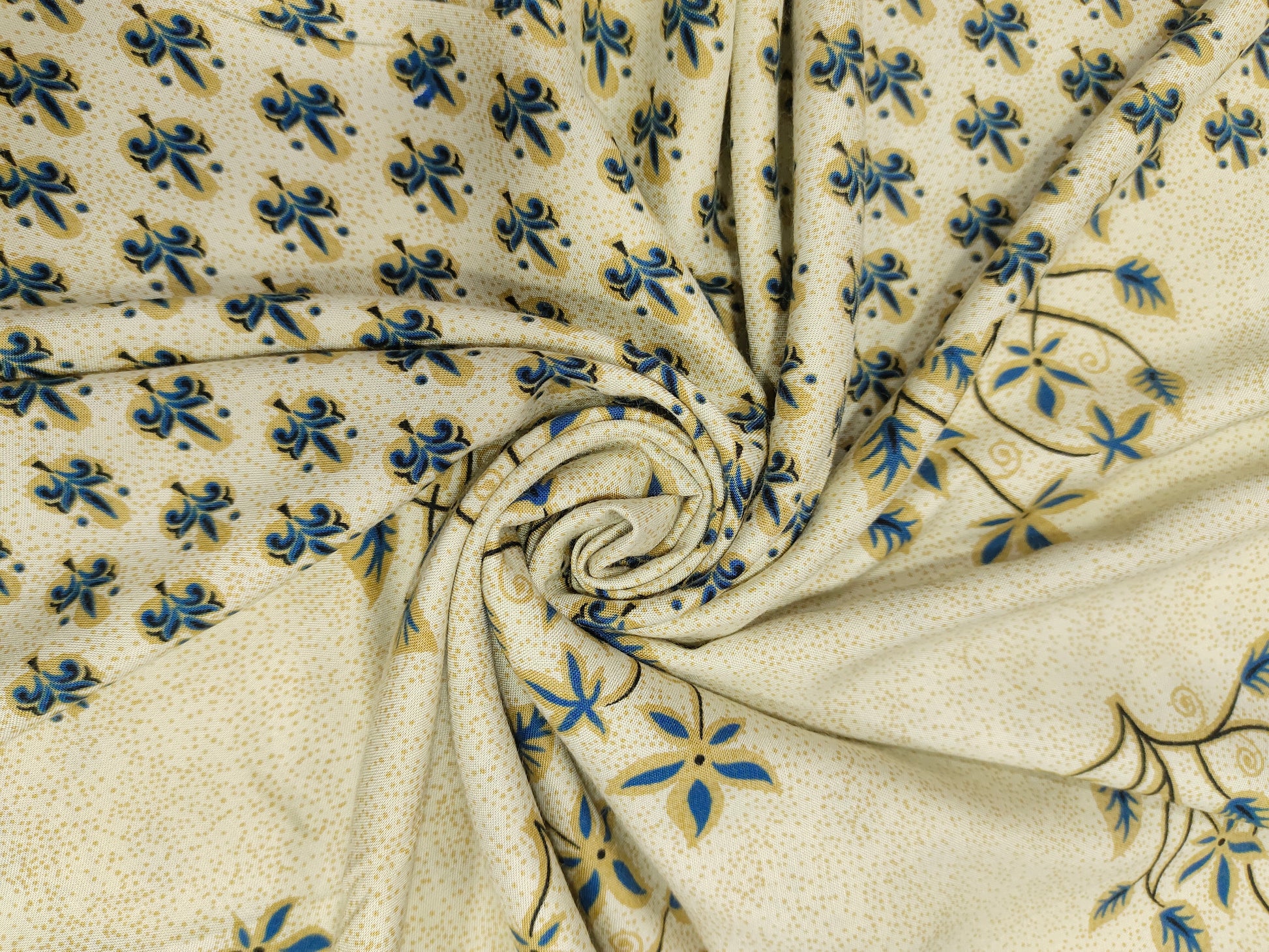 Beige base with floral & daman motifs