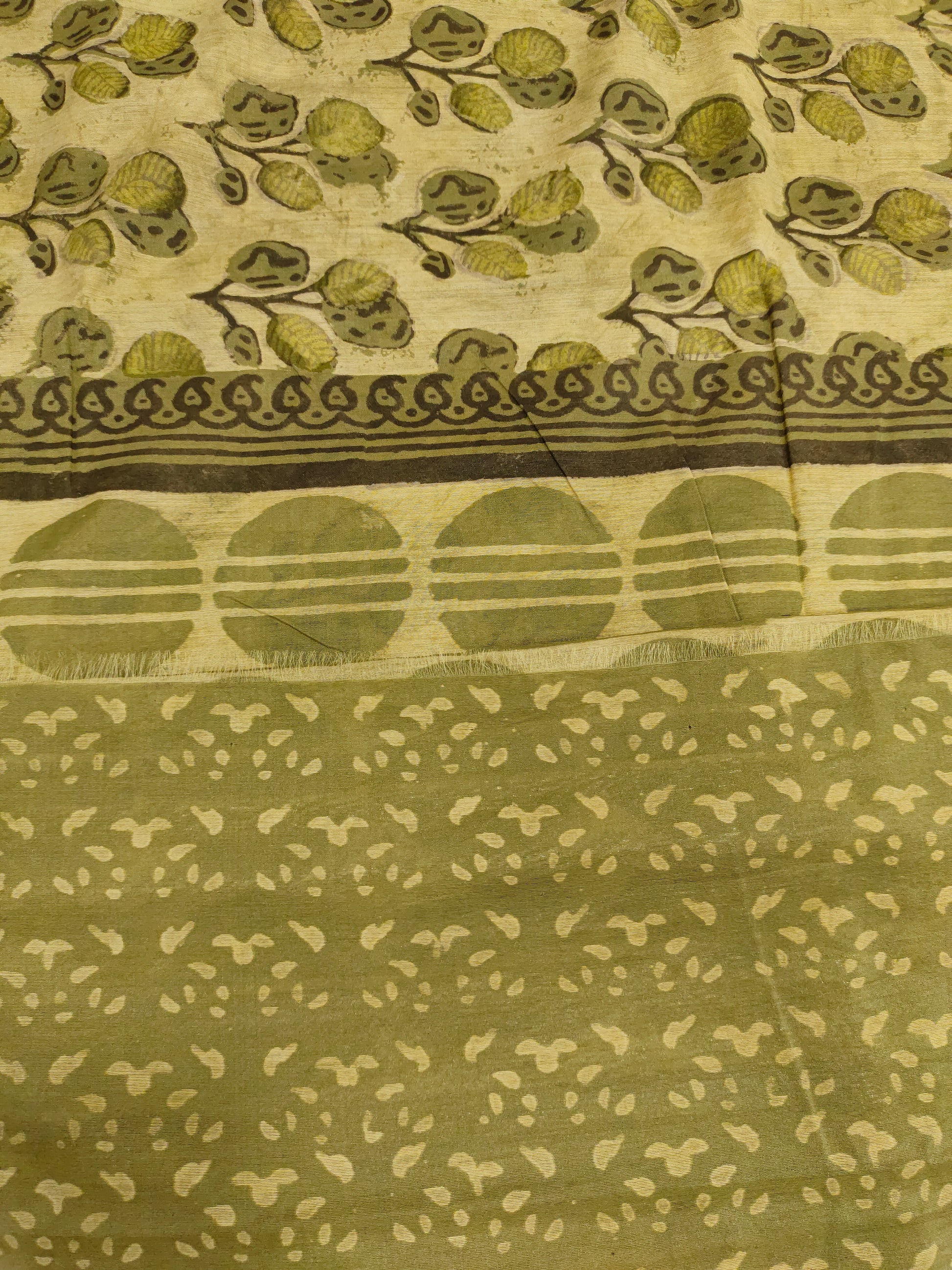 Chanderi silk in ajrak print