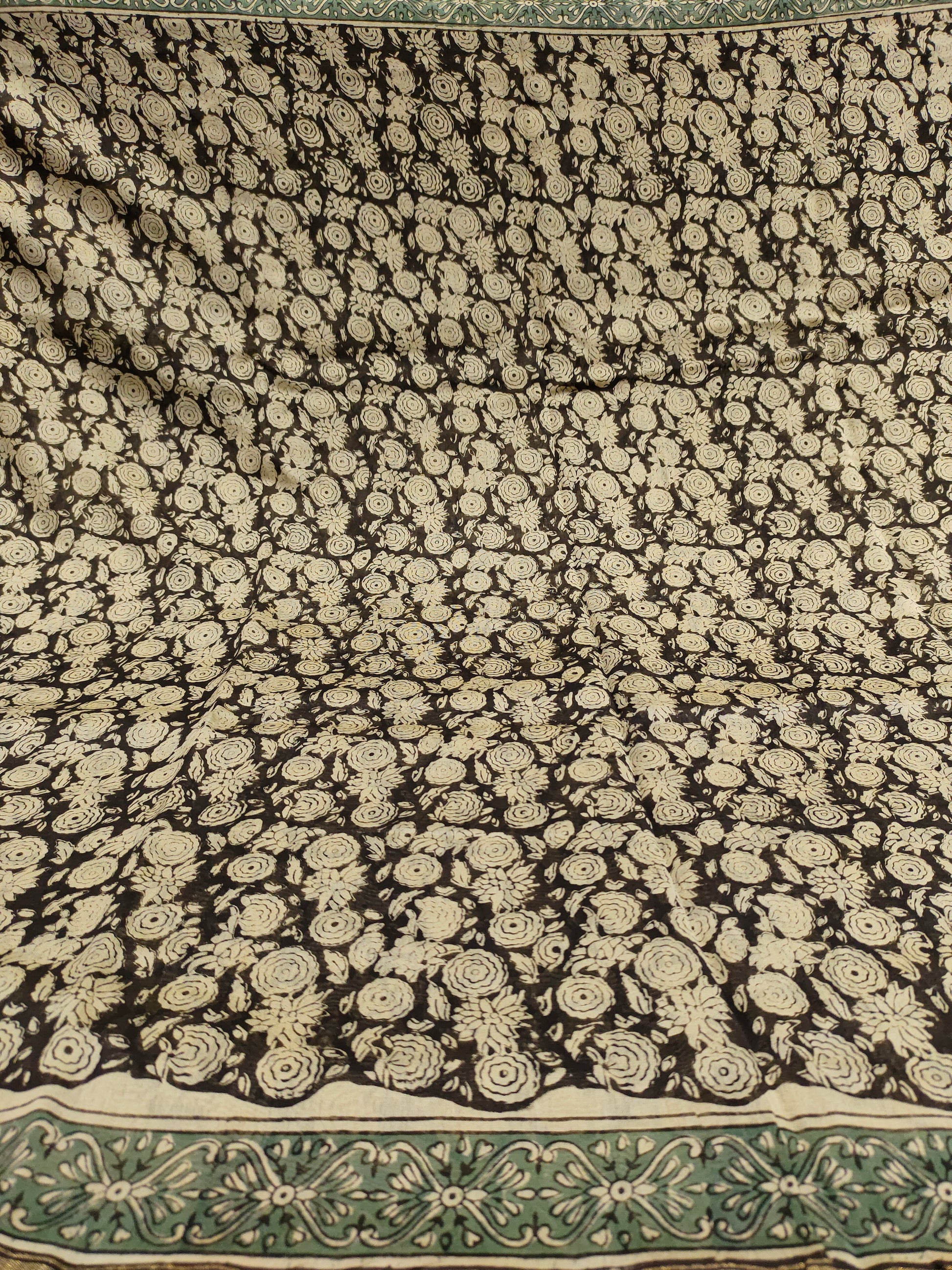 Chanderi silk in bagru print