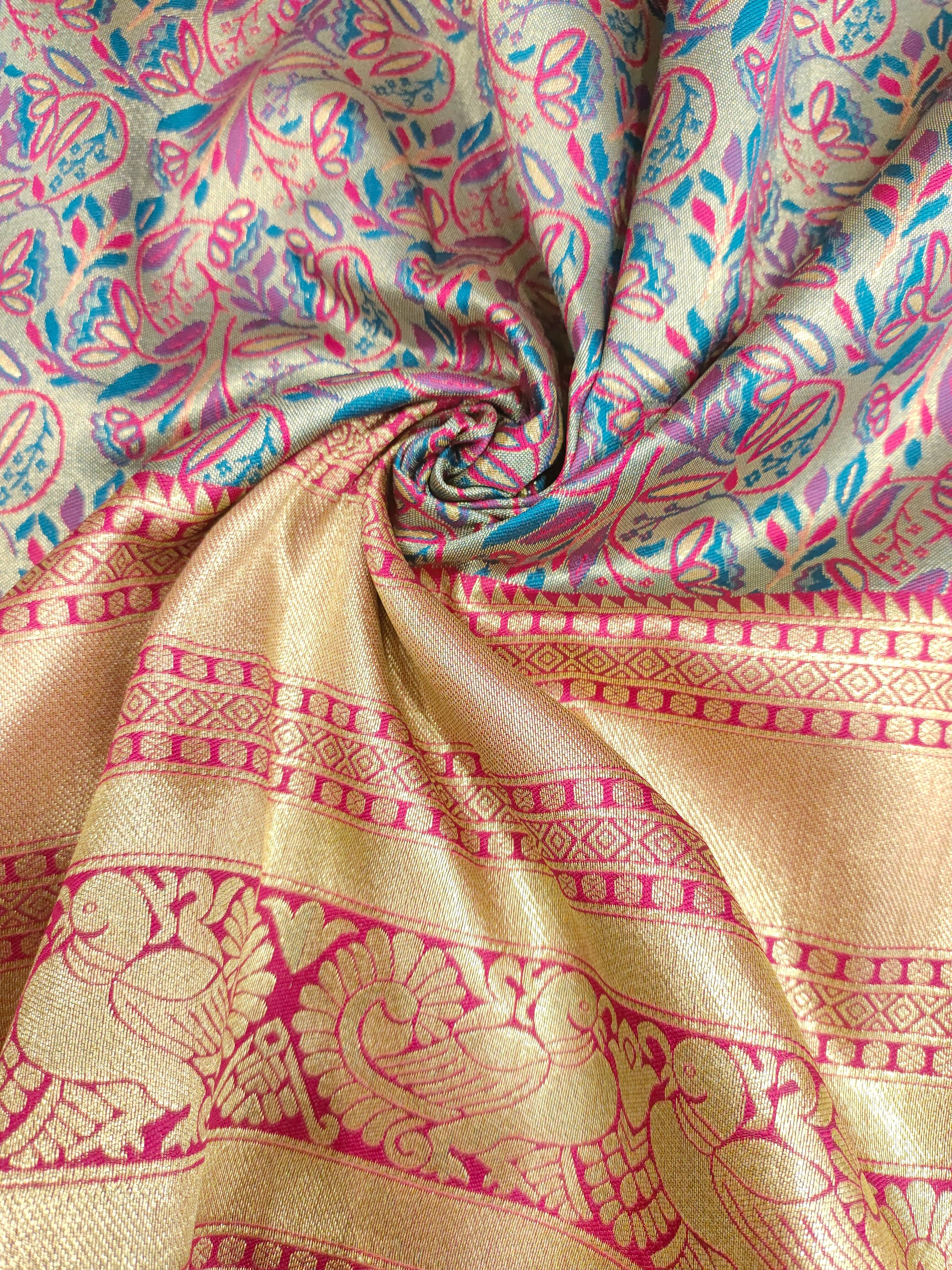 Takwise blue Rani gold brocade