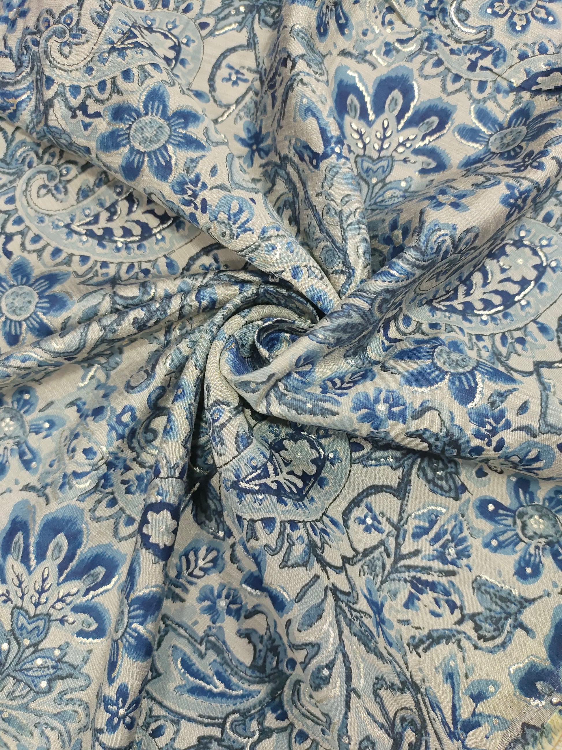 beige maslin with navy and gold foil