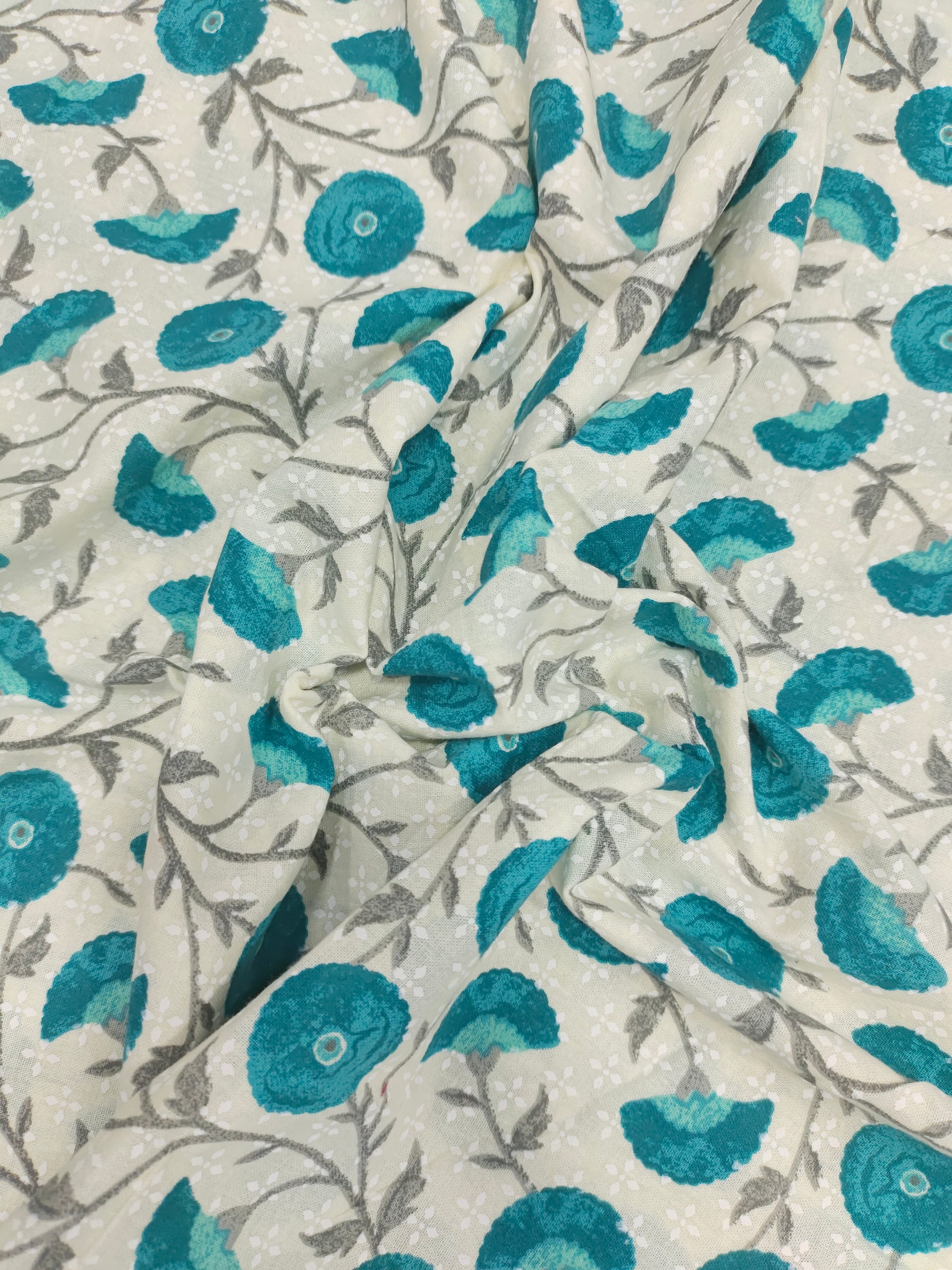 Off-white flex fabric with rama green screen print