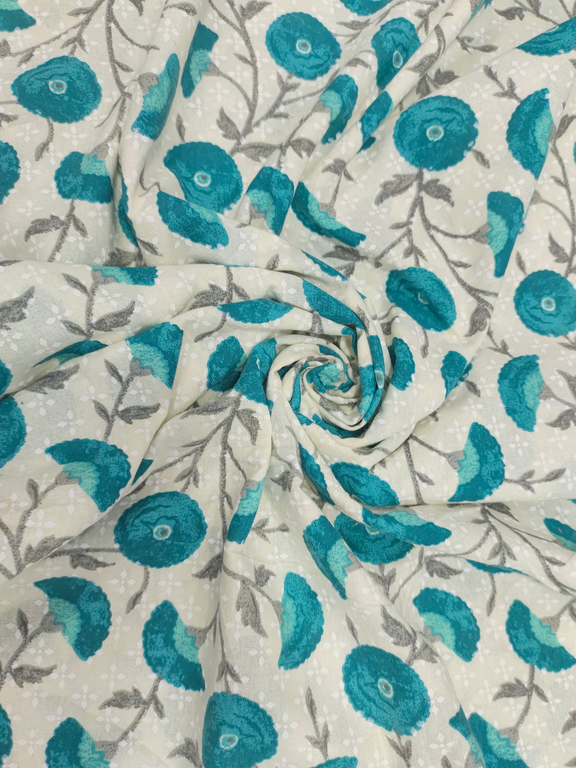 Off-white flex fabric with rama green screen print