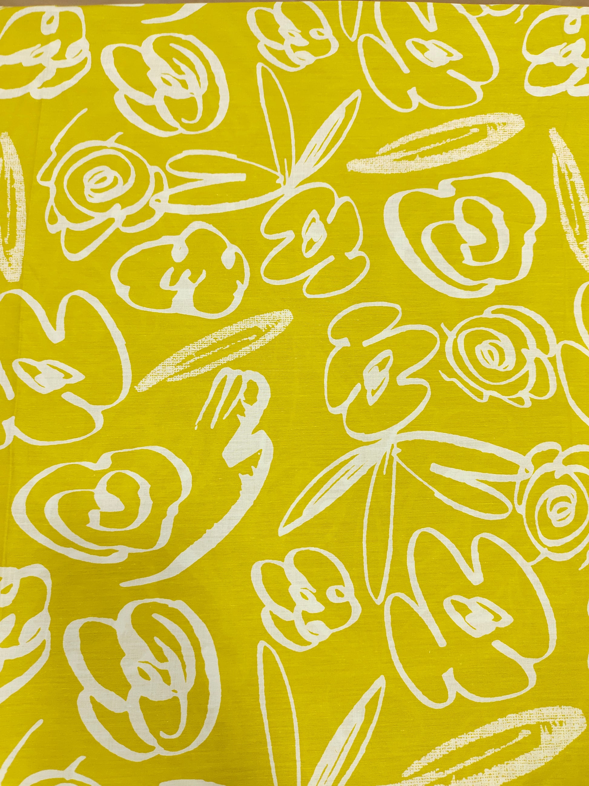 Banana cotton discharge print yellow color