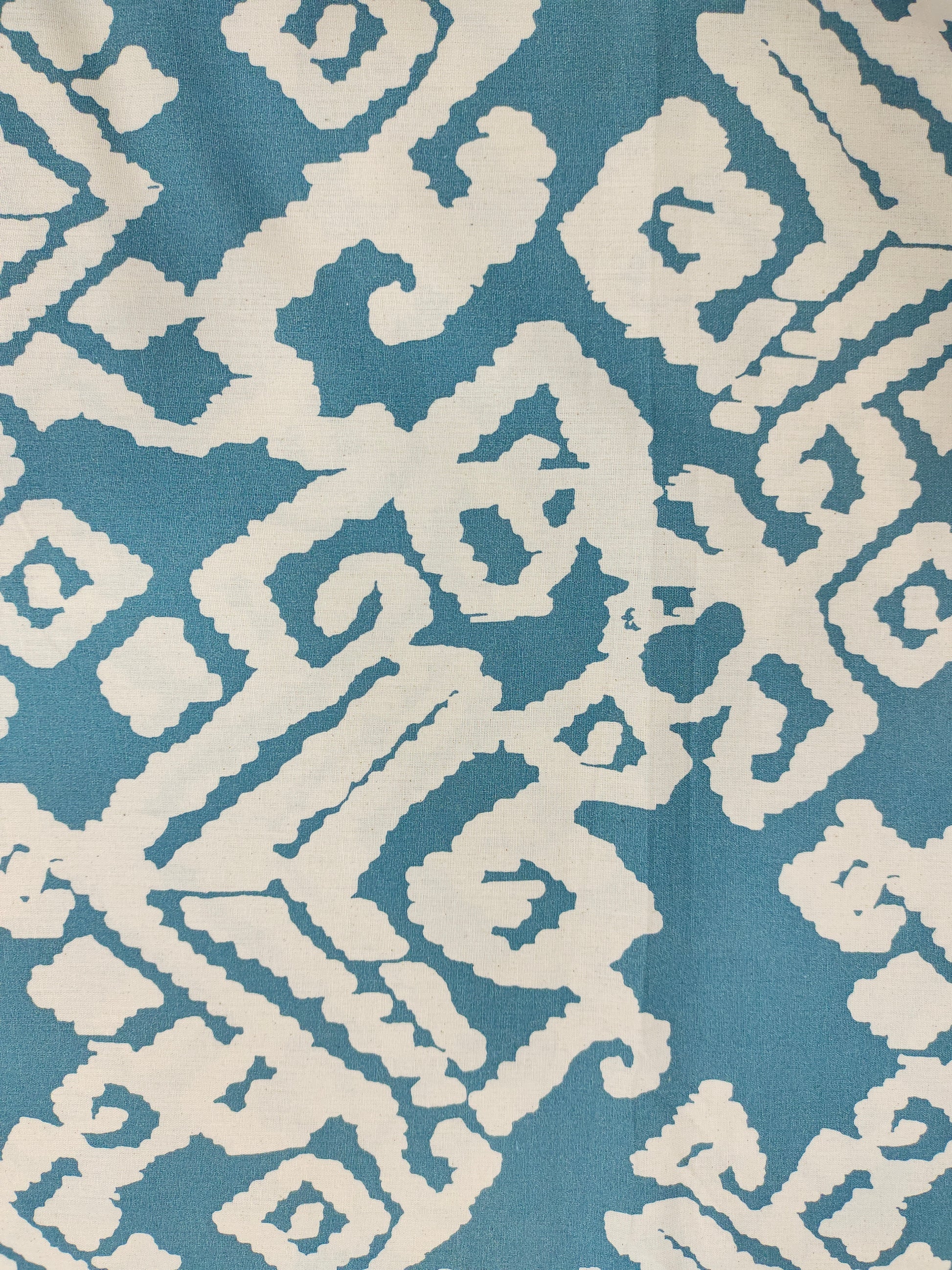 Cotton flex with blue & off white abstract print