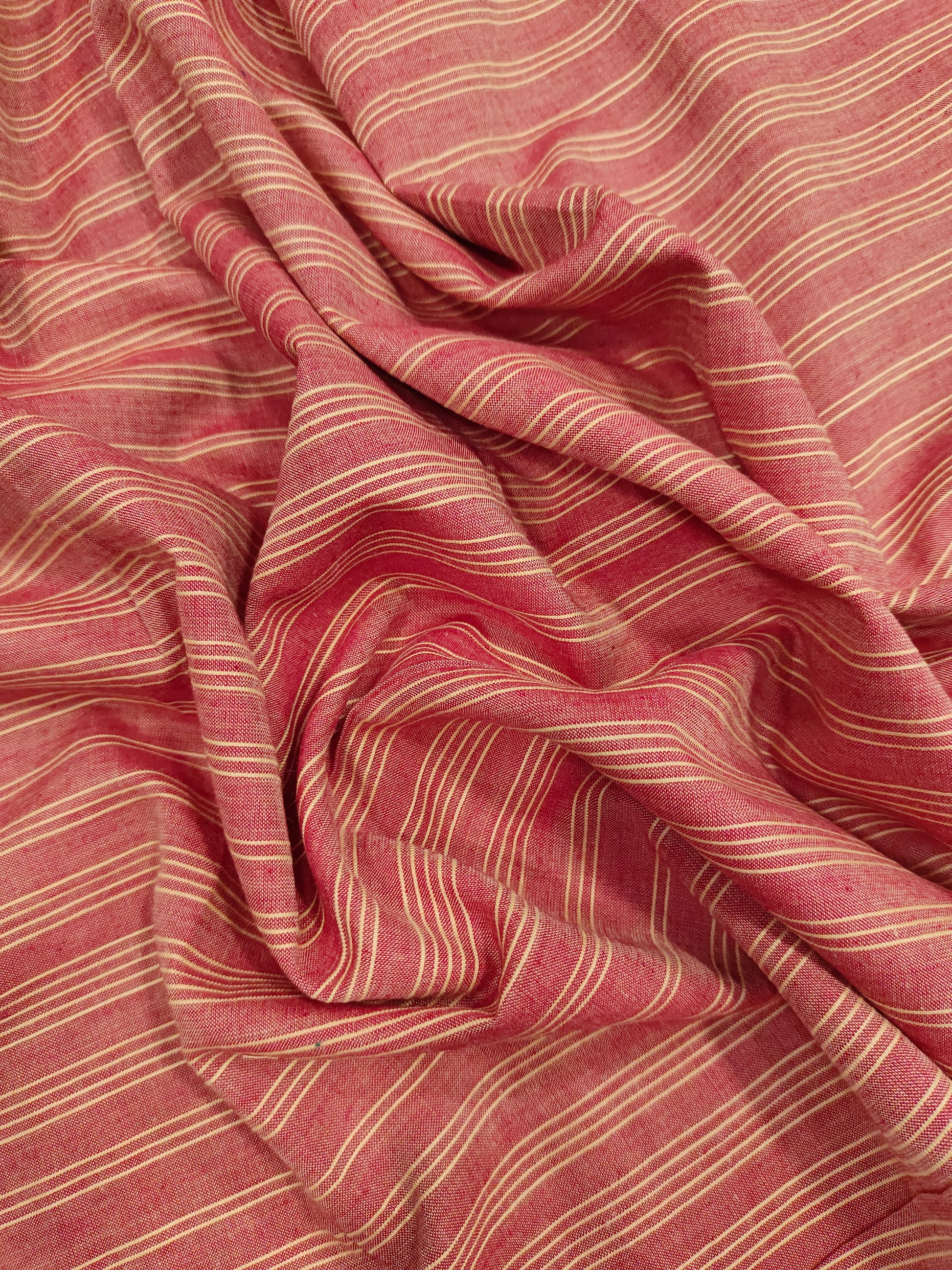 Tomato cotton dobby stripes