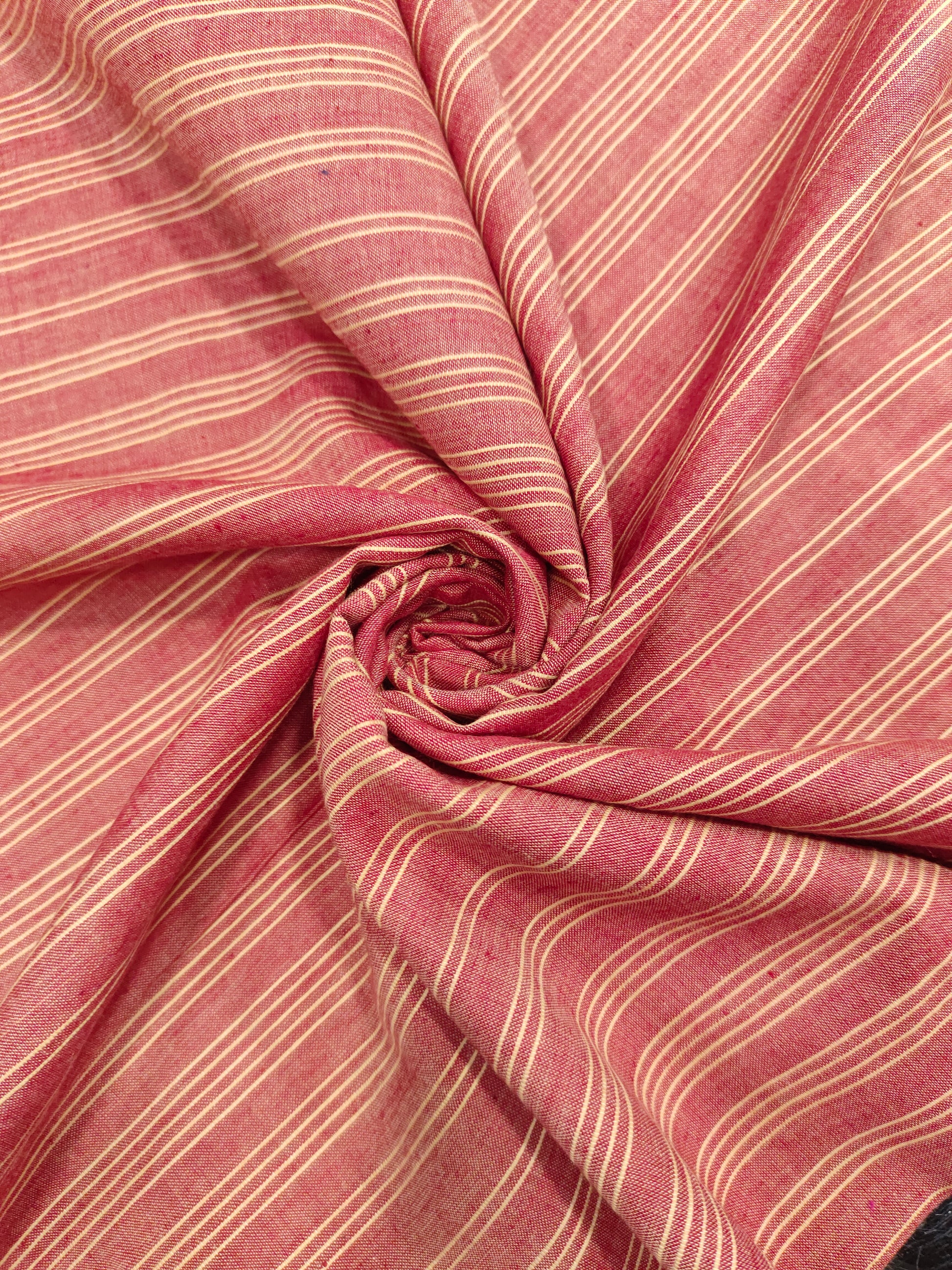 Tomato cotton dobby stripes