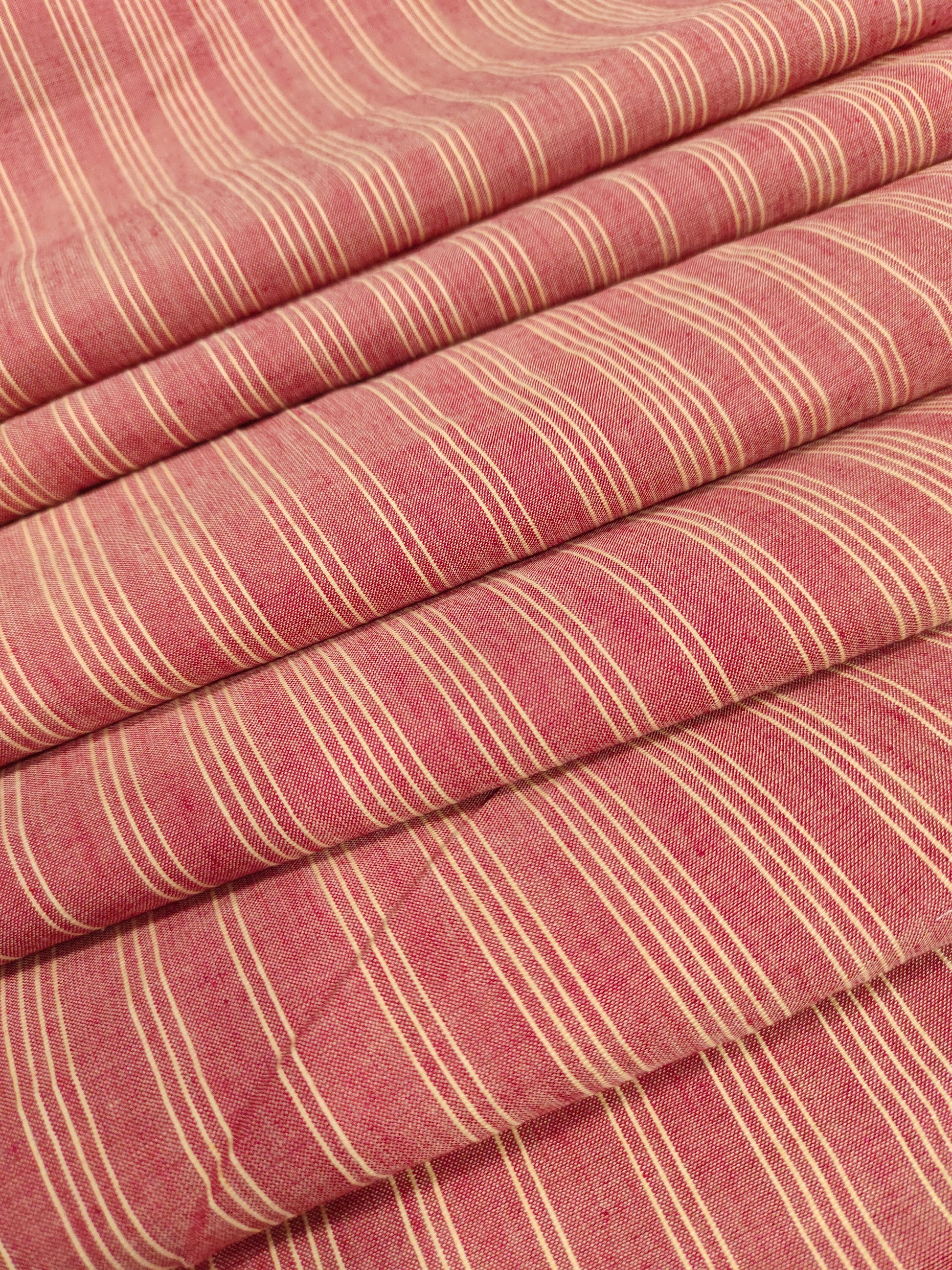 Tomato cotton dobby stripes