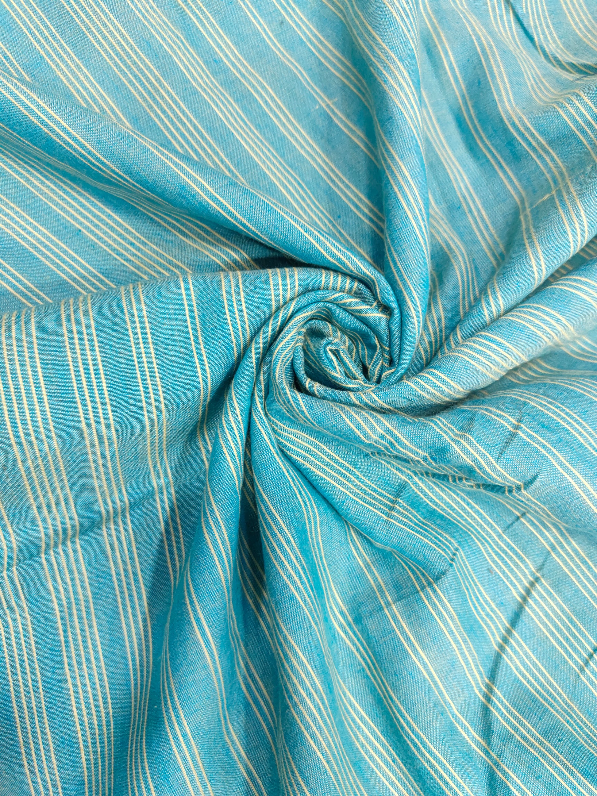 Blue cotton dobby stripes