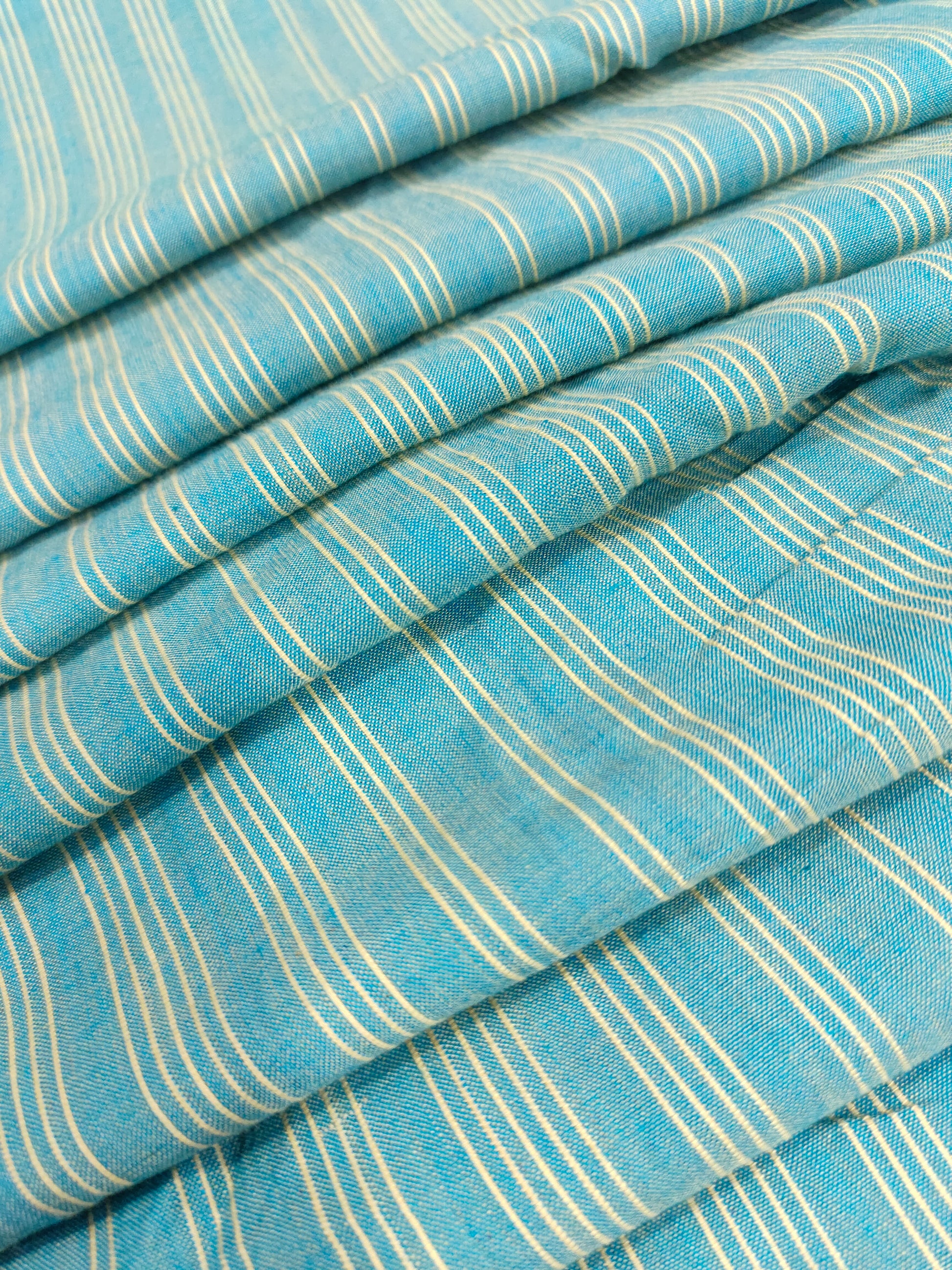 Blue cotton dobby stripes