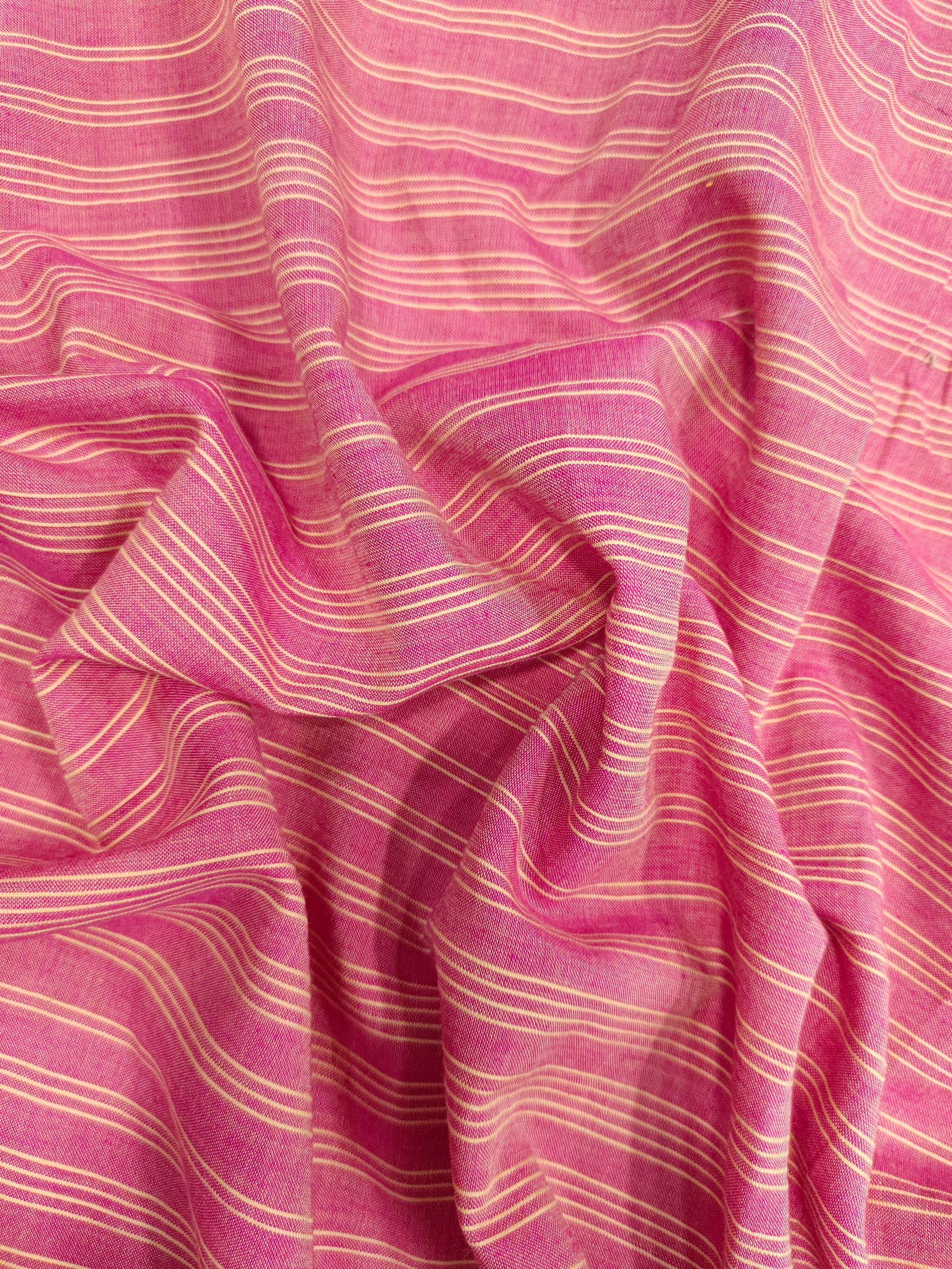 Pink cotton dobby stripes