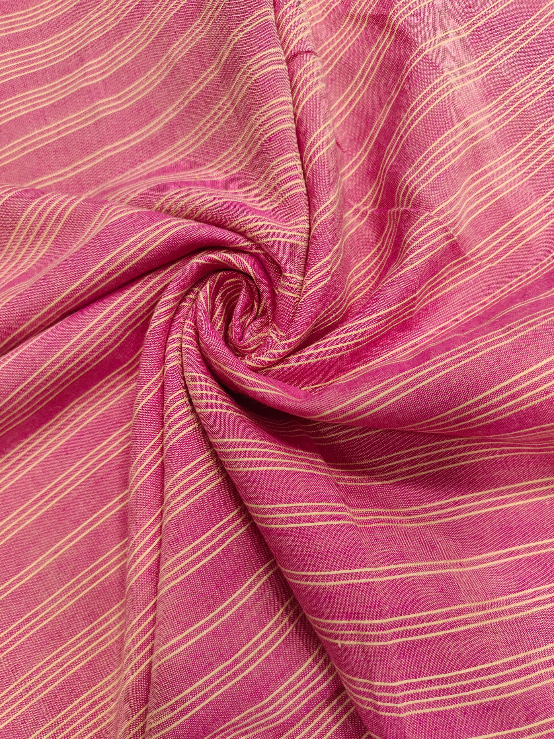 Pink cotton dobby stripes